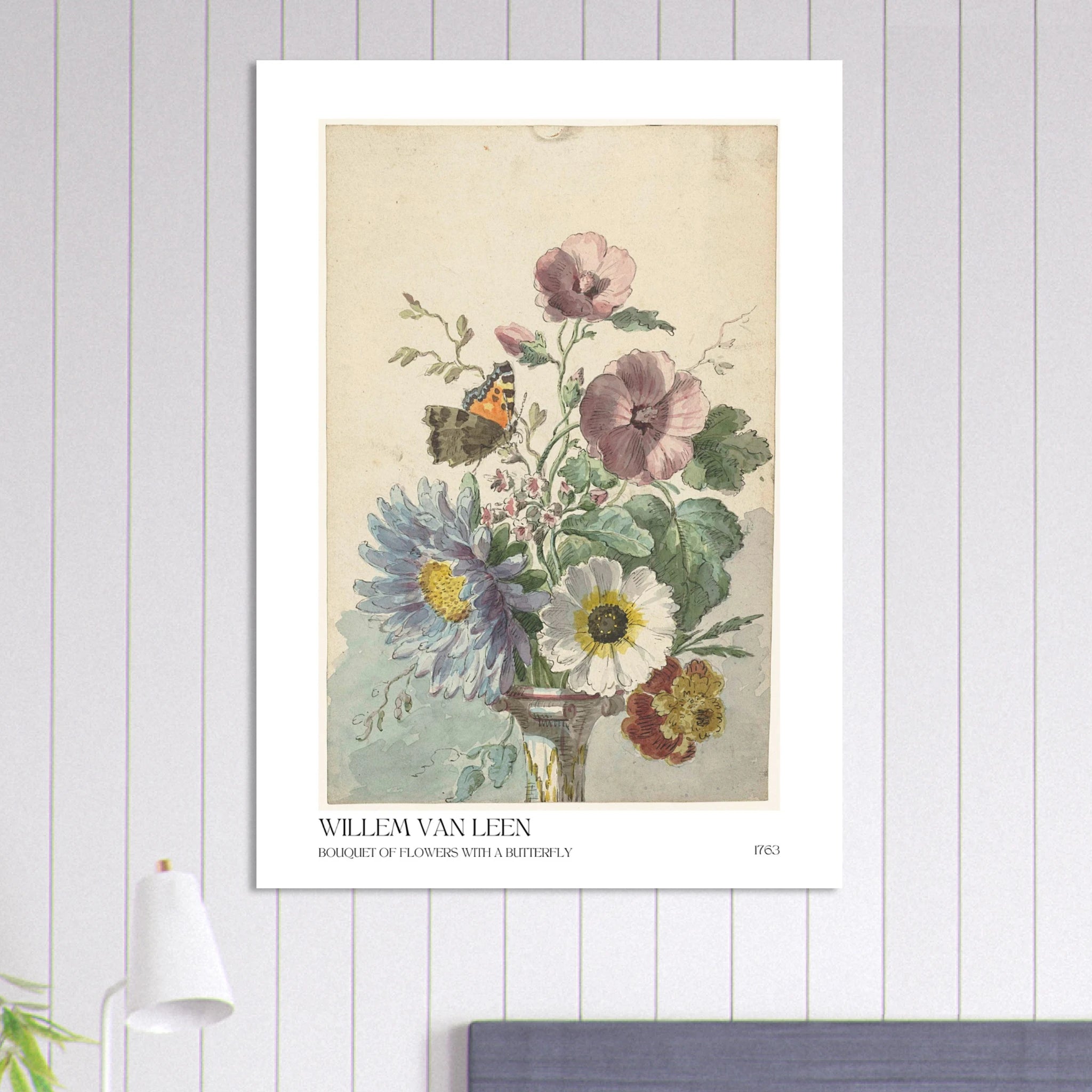 Bouquet of flowers with butterfly Poster - Calda Design Studio