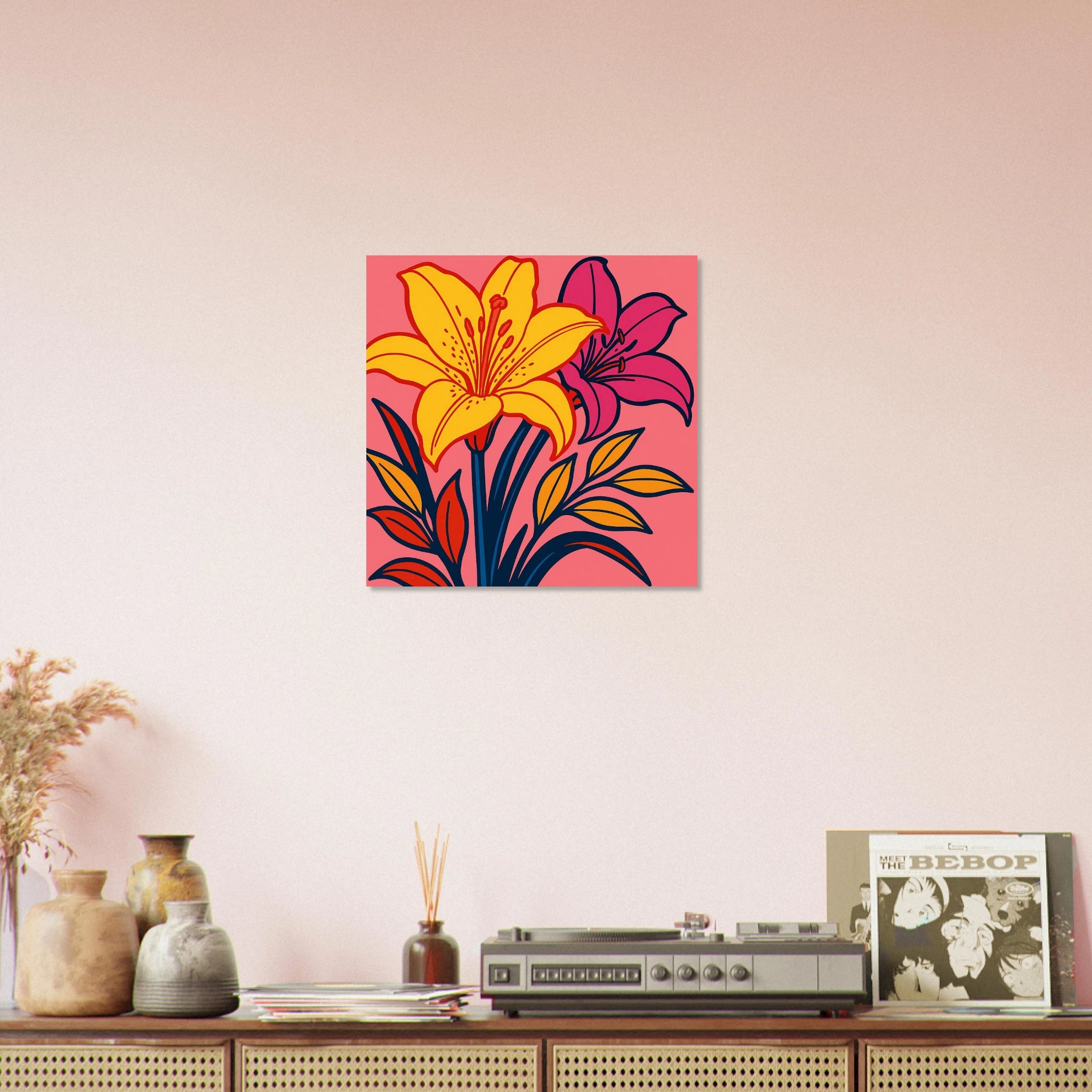 Vibrant Pop Art Lily Blossoms Poster - Calda Design Studio
