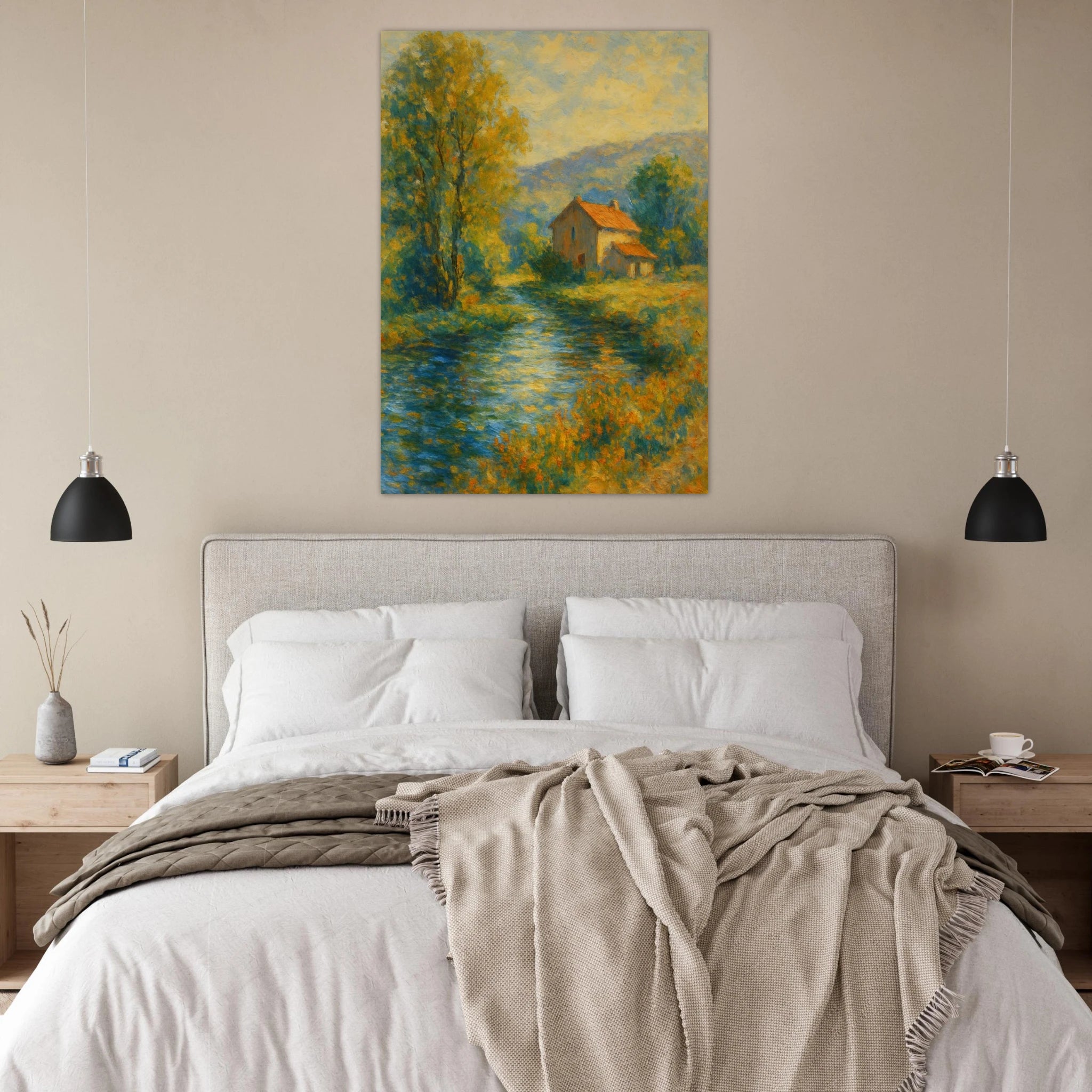 Serene River in Golden Light Poster - Calda Design Studio