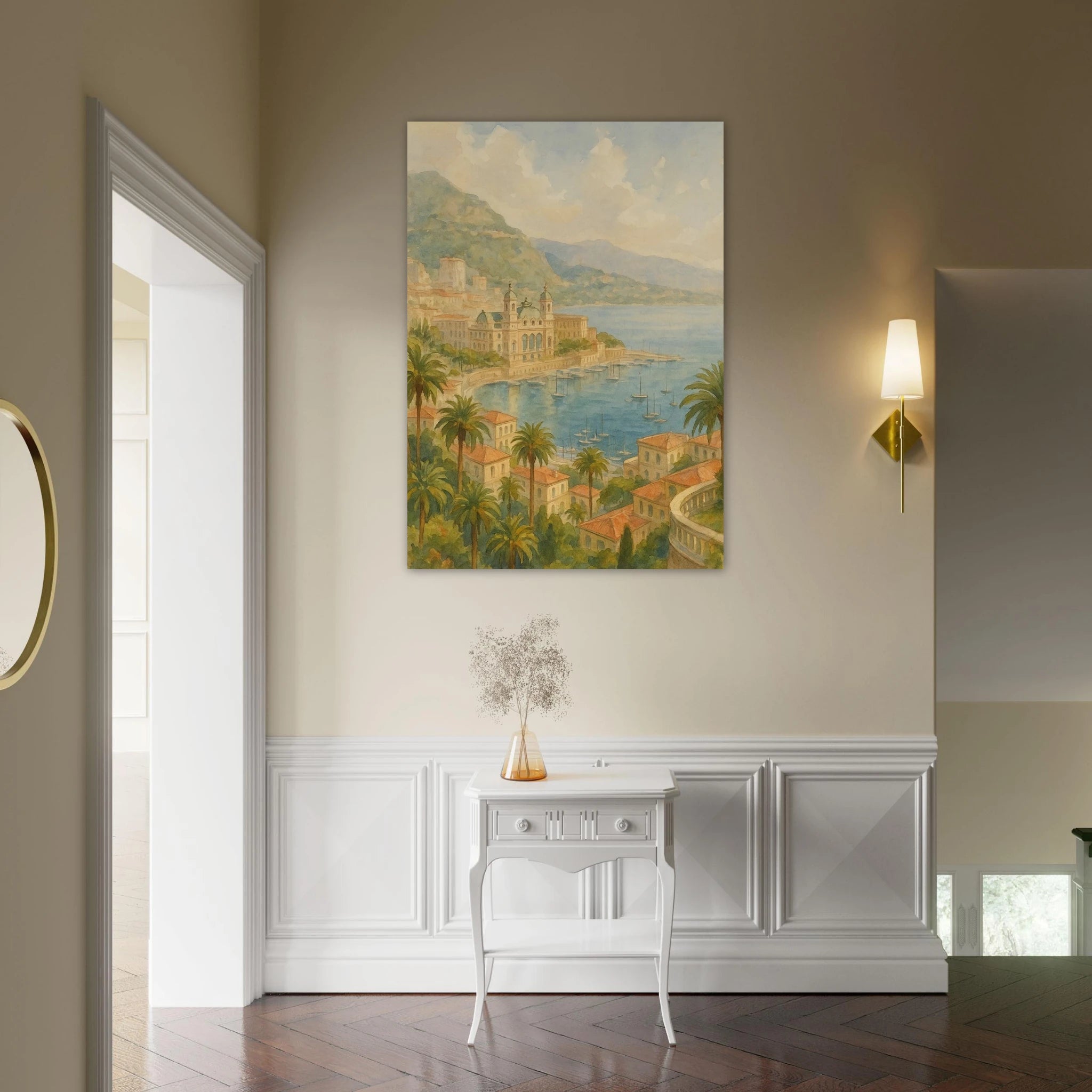 Mediterranean Harbor and Monaco Poster - Calda Design Studio