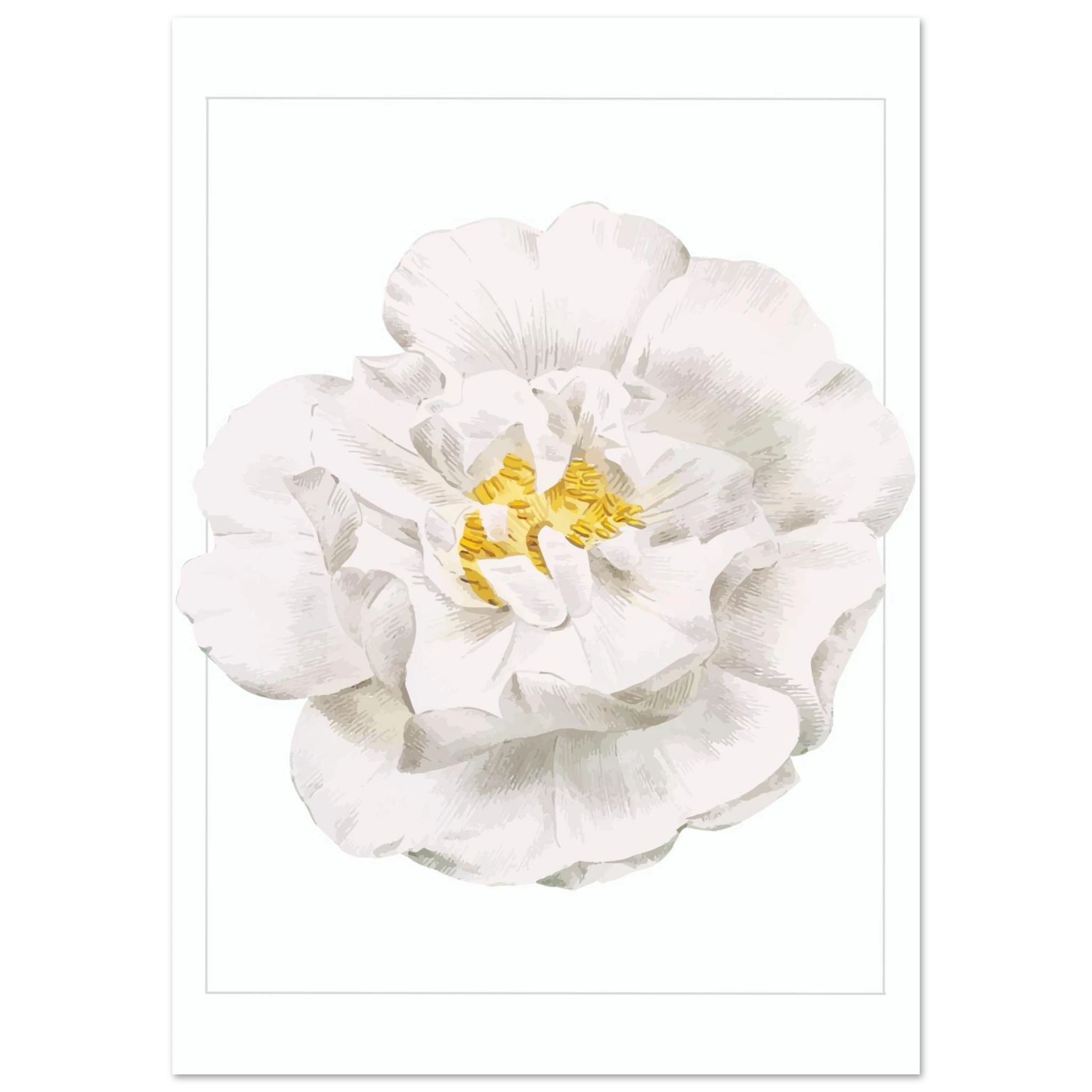 White Flower Poster - Calda Design Studio
