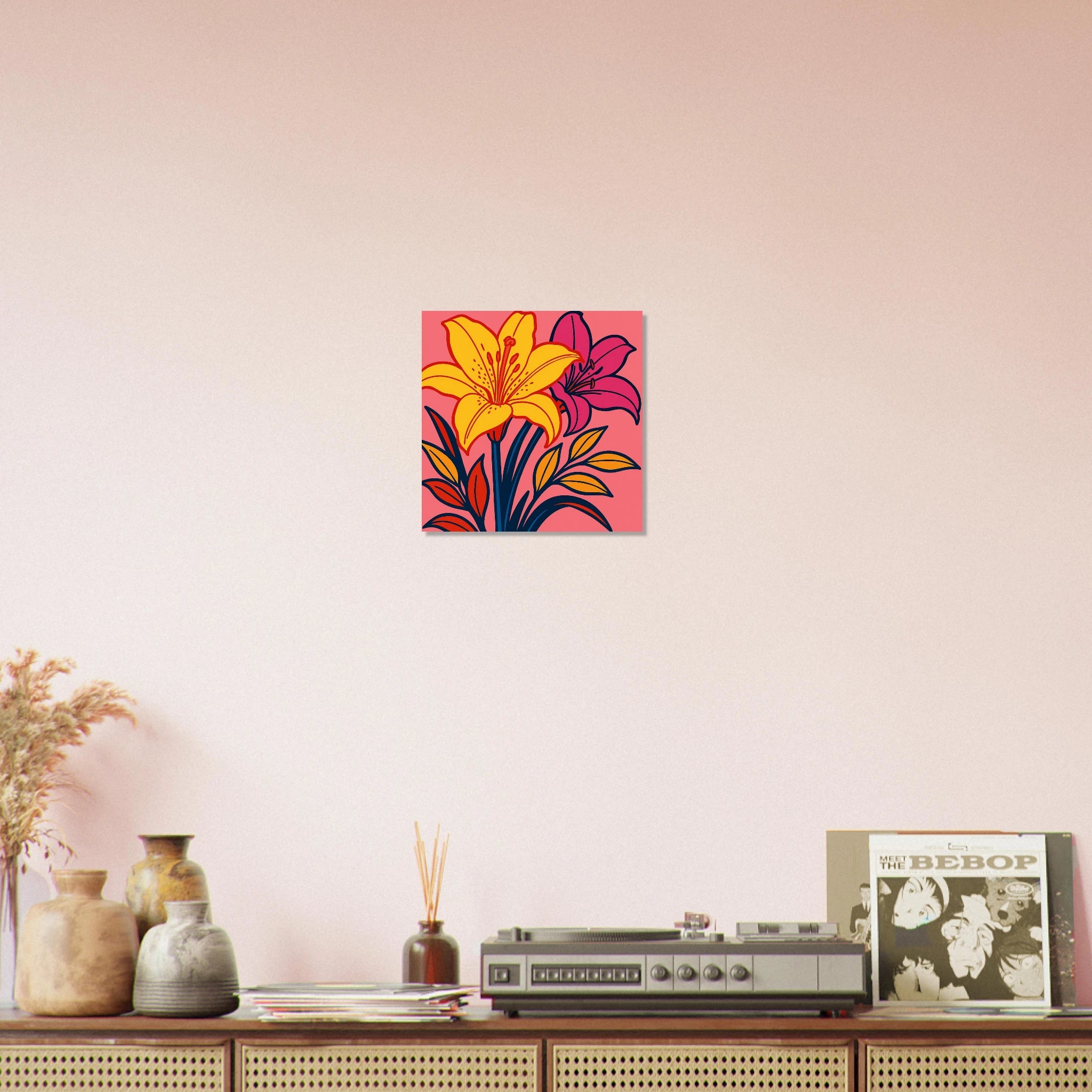 Vibrant Pop Art Lily Blossoms Poster - Calda Design Studio