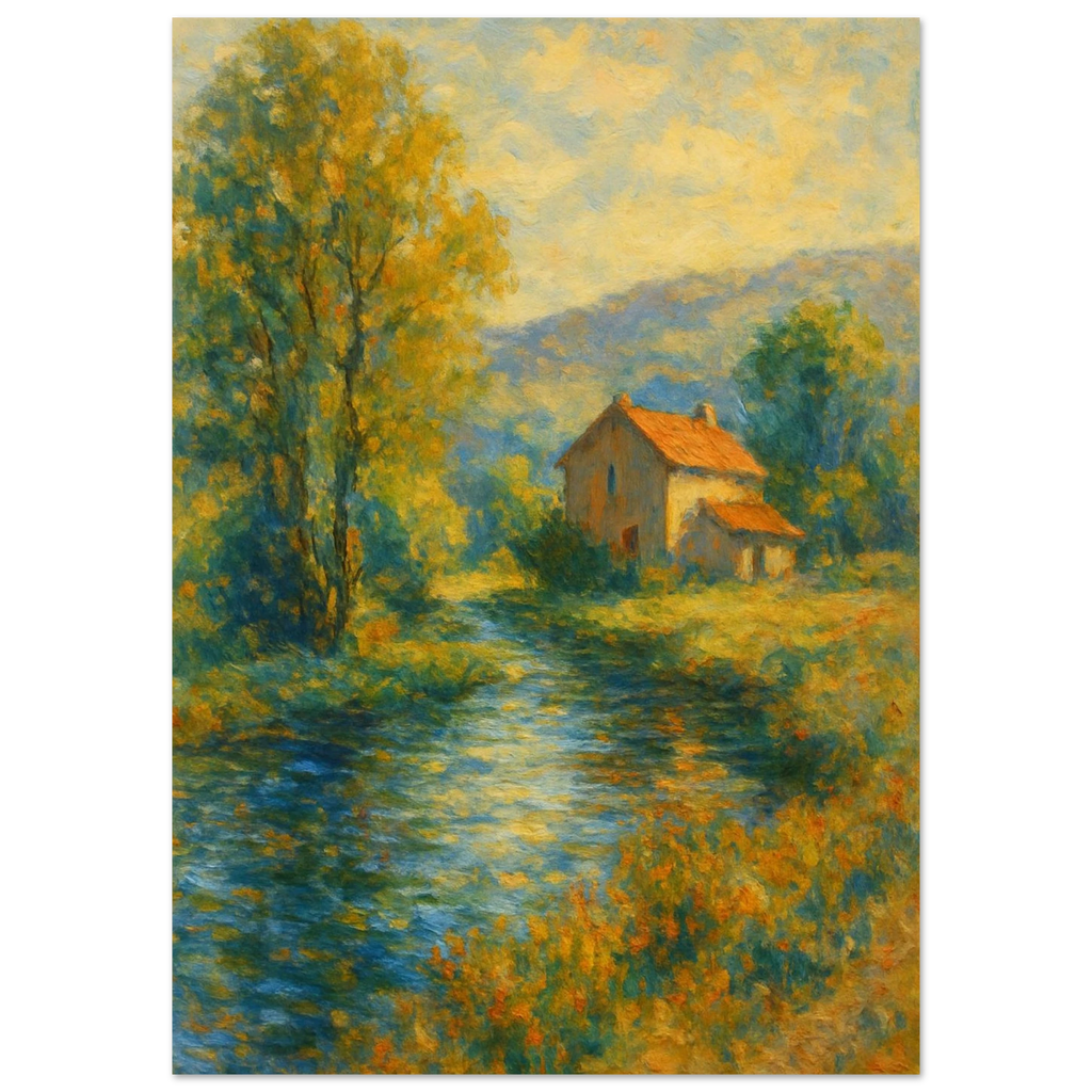 Serene River in Golden Light Poster - Calda Design Studio