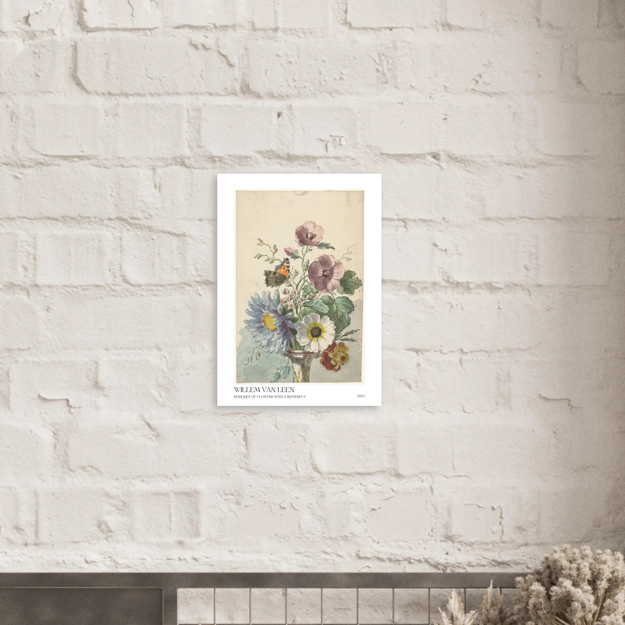Bouquet of flowers with butterfly Poster - Calda Design Studio
