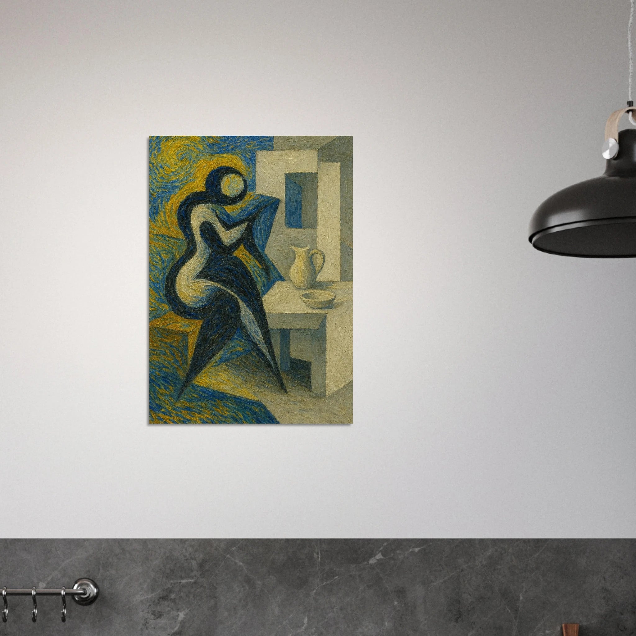Swirling Energy Meets Geometrics Poster - Calda Design Studio