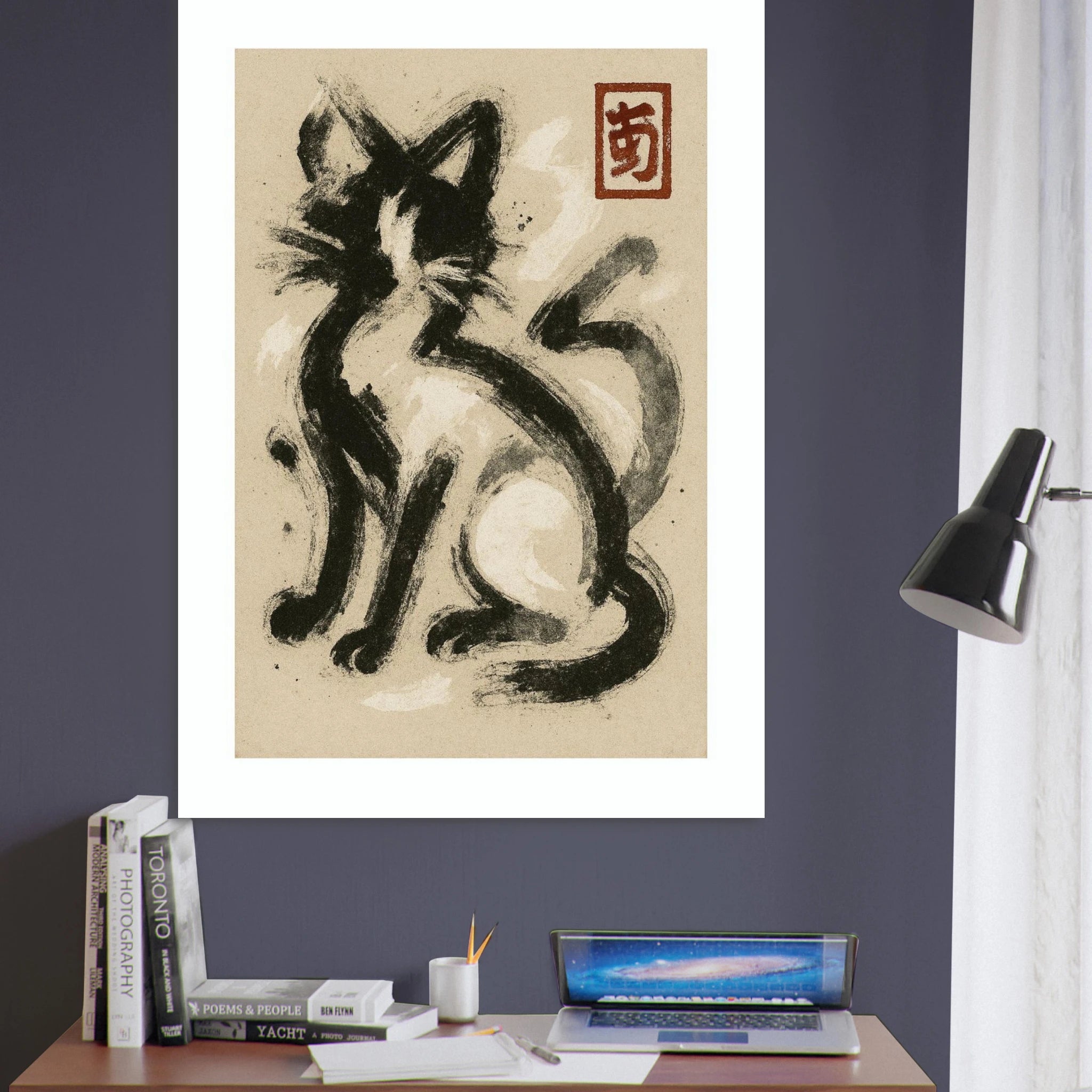 Black and White Cat Poster - Calda Design Studio