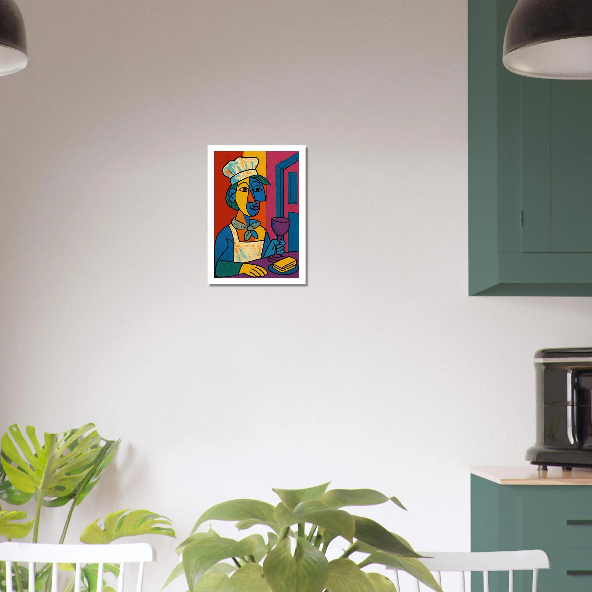 Cubist Pop Art Chef Portrait Poster - Calda Design Studio