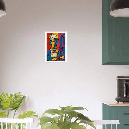Cubist Pop Art Chef Portrait Poster - Calda Design Studio