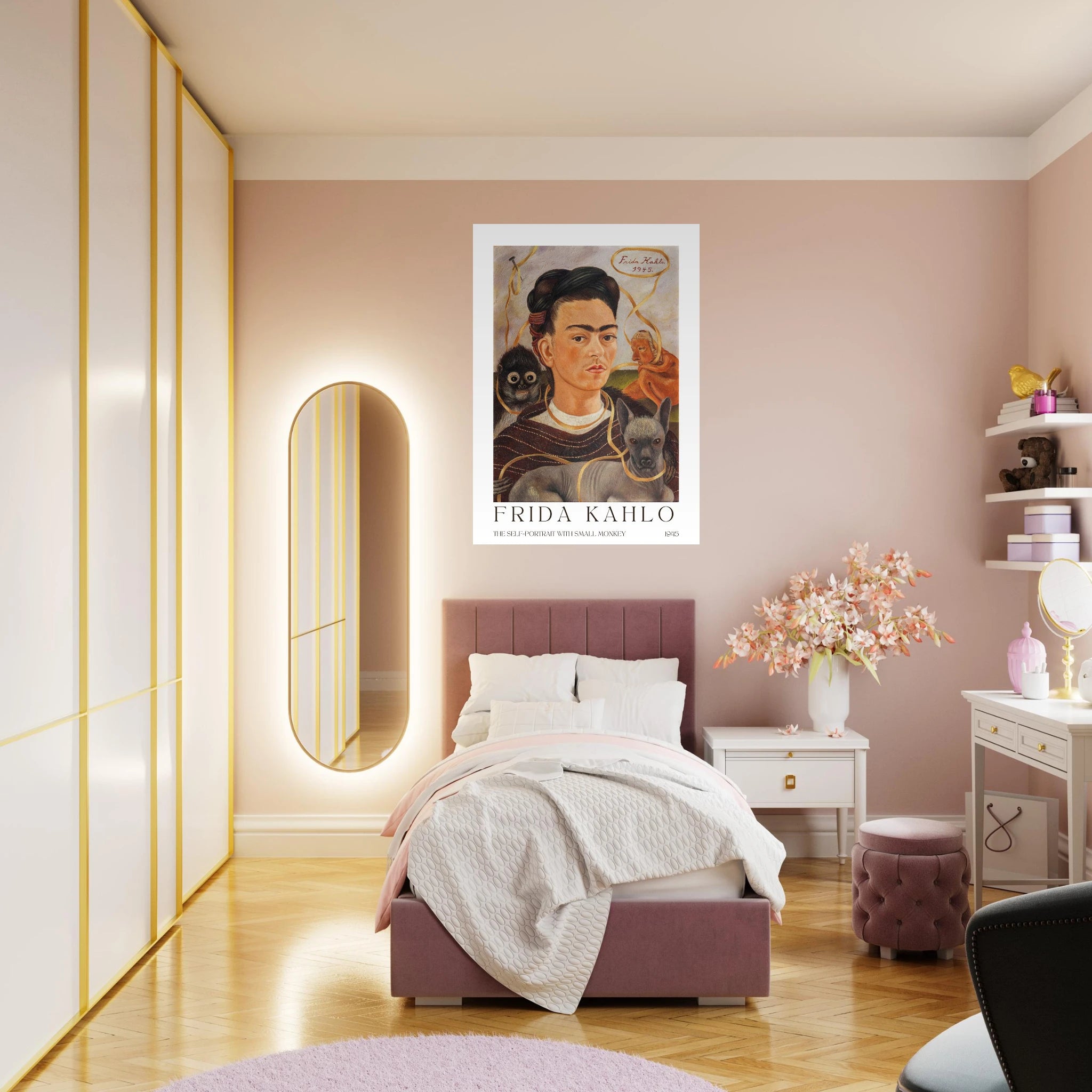 The self-portrait with small monkey Poster - Calda Design Studio