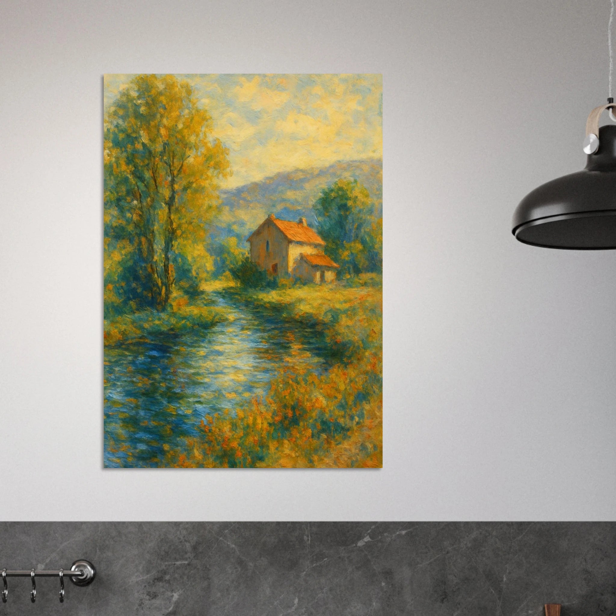 Serene River in Golden Light Poster - Calda Design Studio