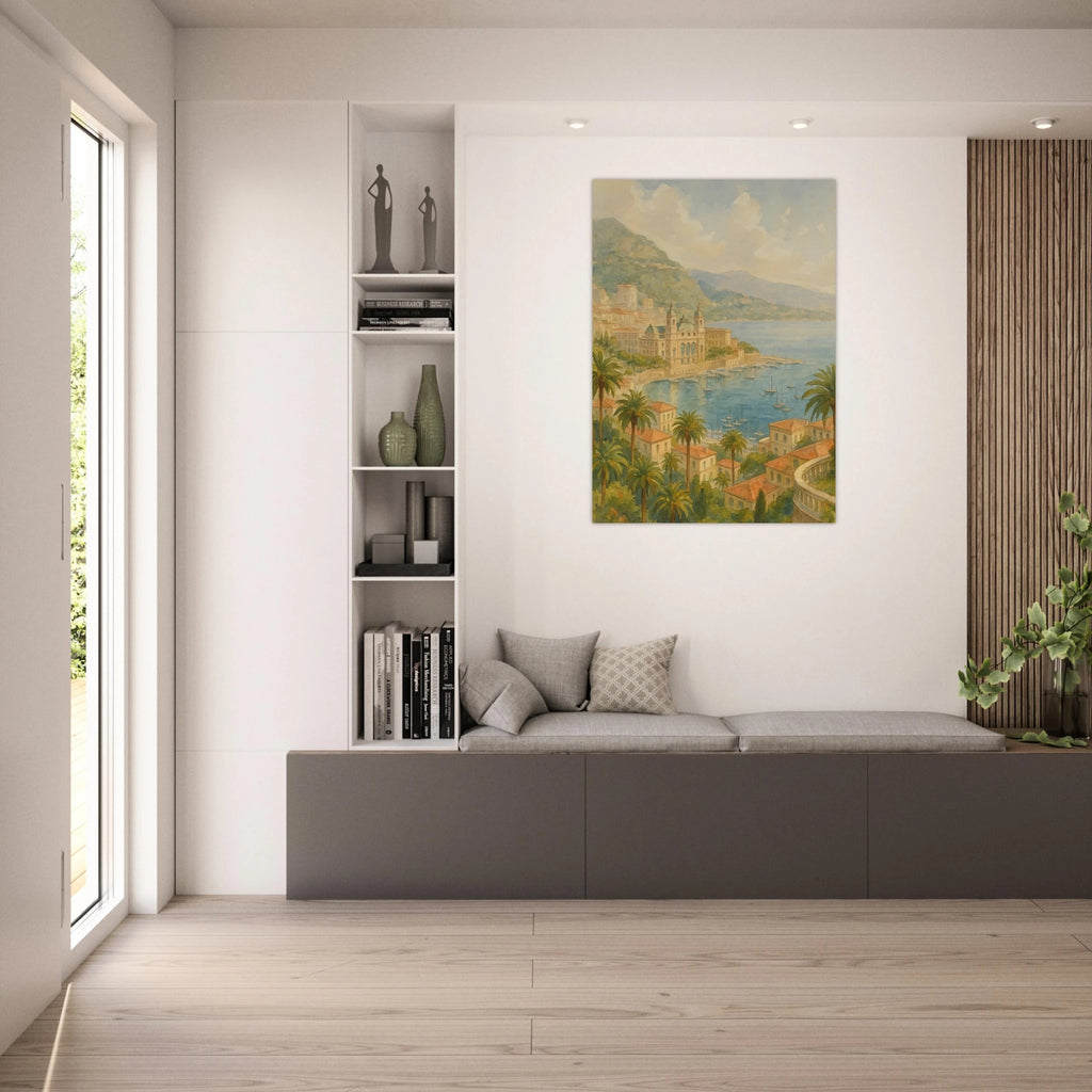 Mediterranean Harbor and Monaco Poster - Calda Design Studio