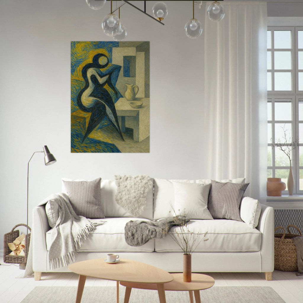 Swirling Energy Meets Geometrics Poster - Calda Design Studio