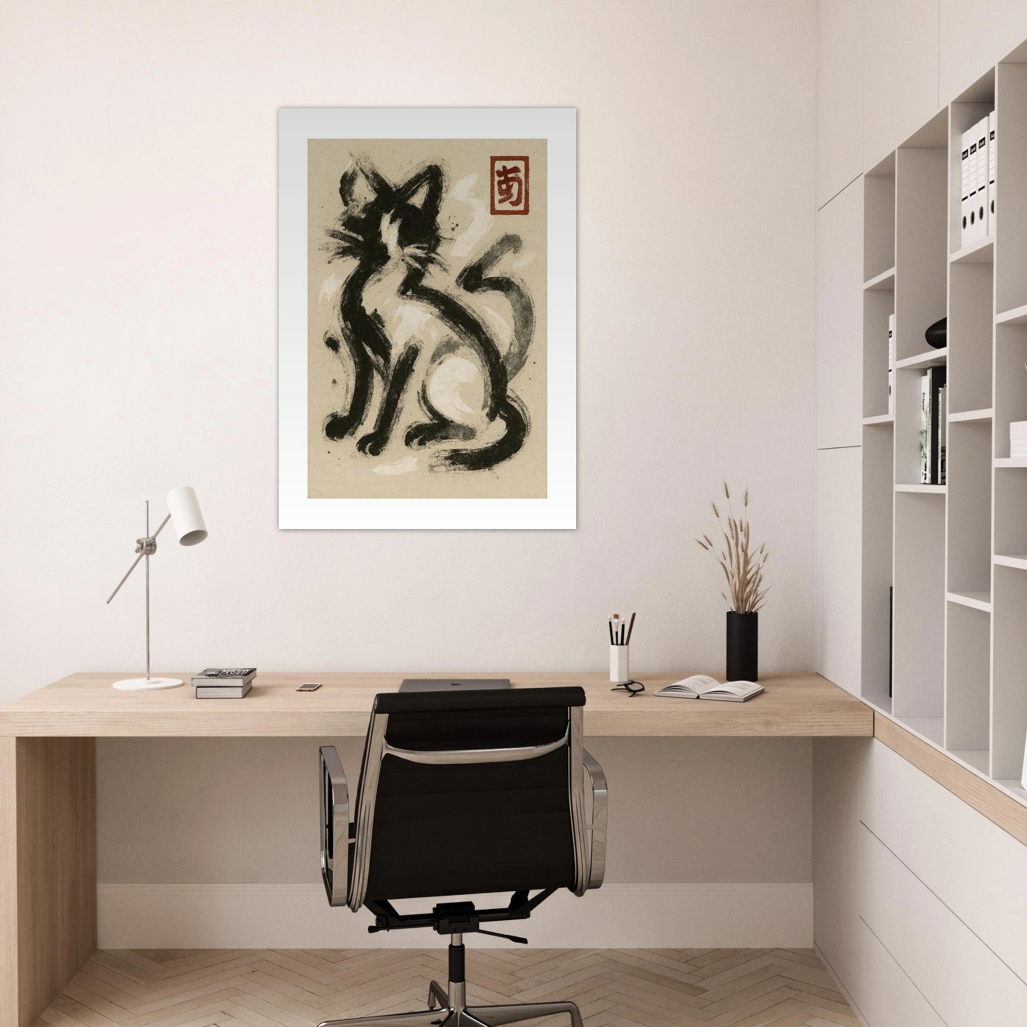 Black and White Cat Poster - Calda Design Studio