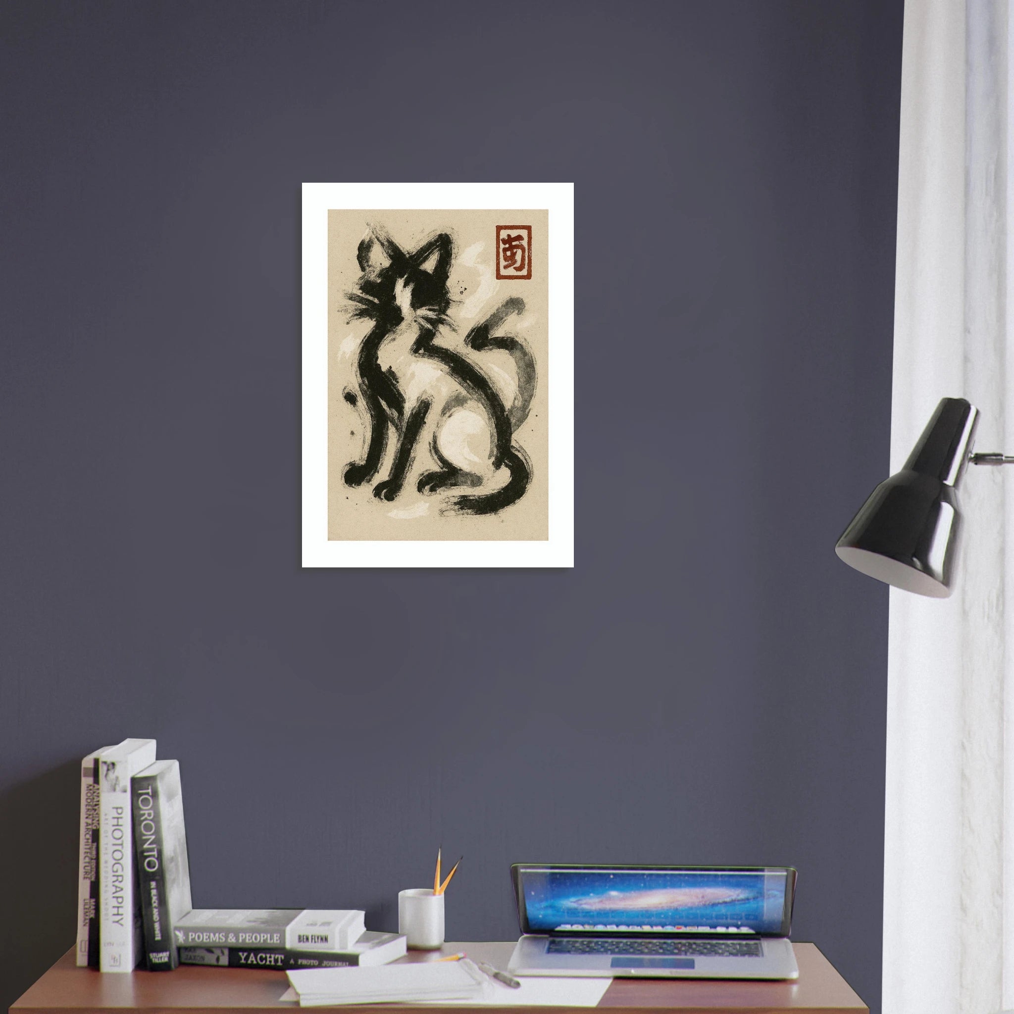 Black and White Cat Poster - Calda Design Studio