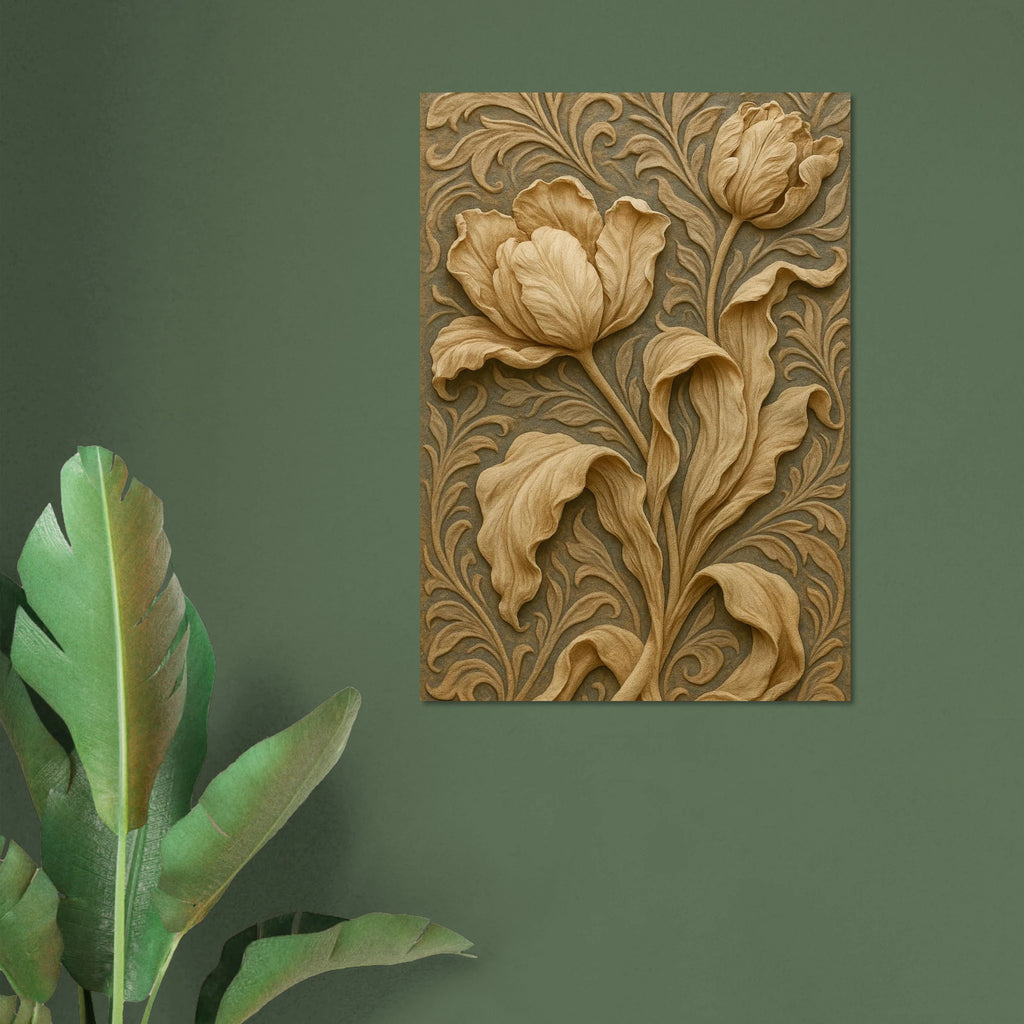 Tulip-Inspired Bas-Relief Poster - Calda Design Studio