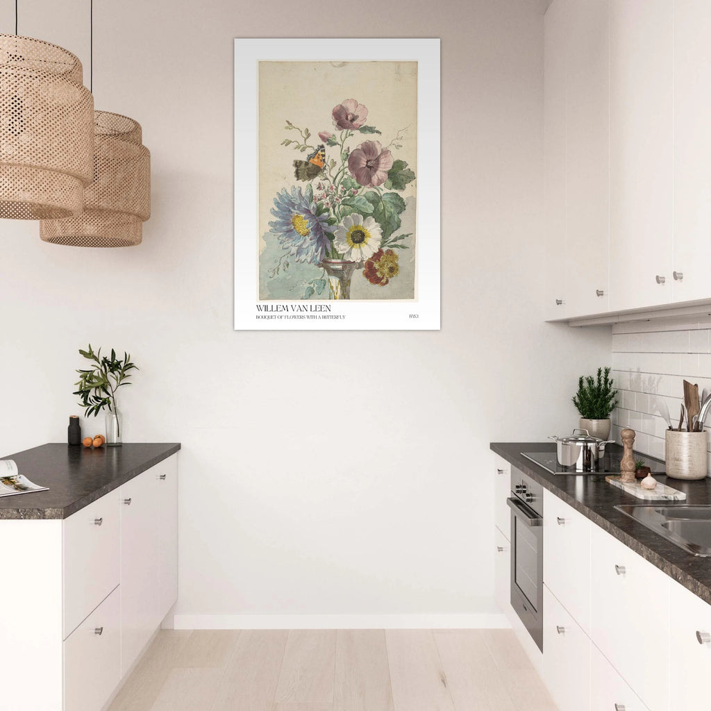 Bouquet of flowers with butterfly Poster - Calda Design Studio