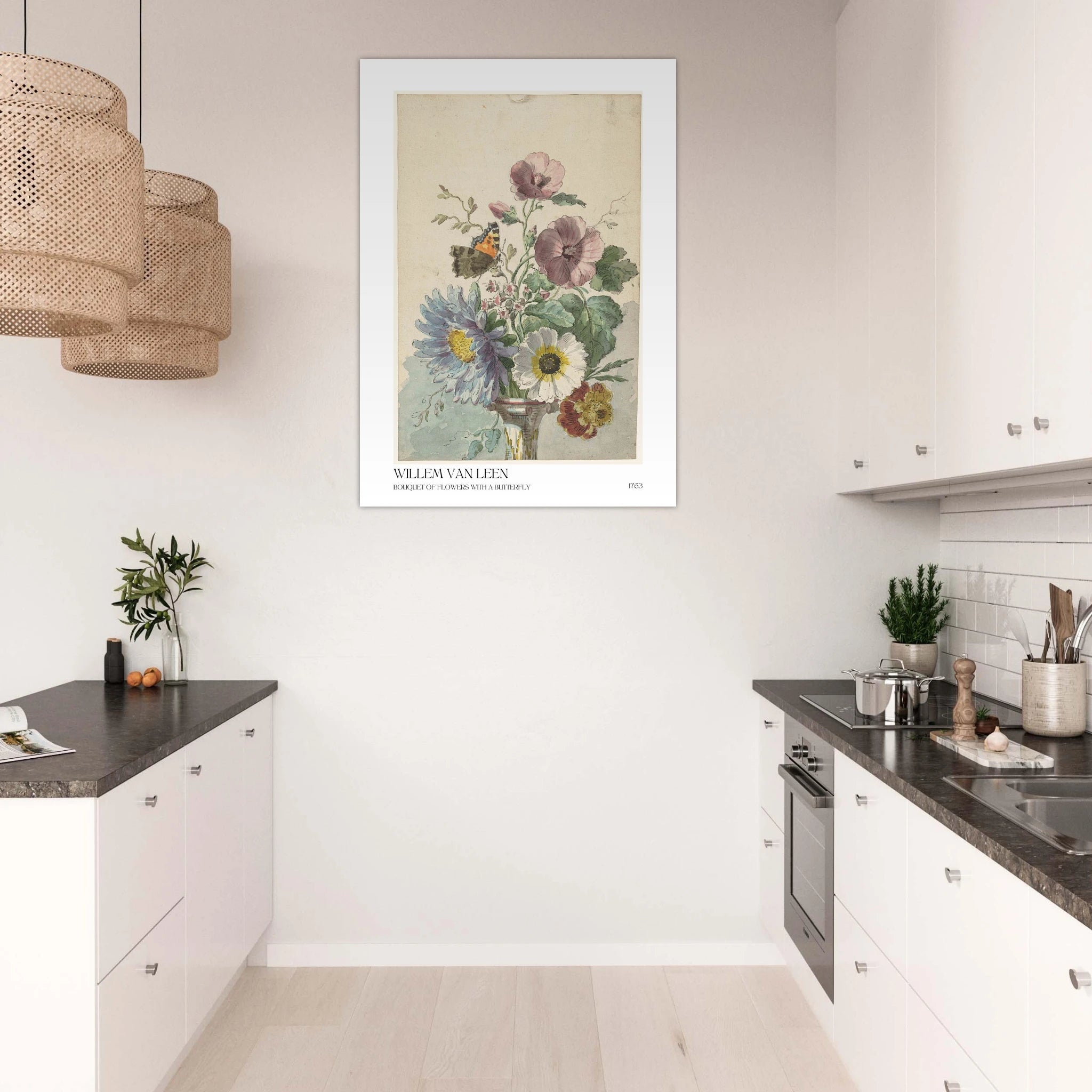 Bouquet of flowers with butterfly Poster - Calda Design Studio