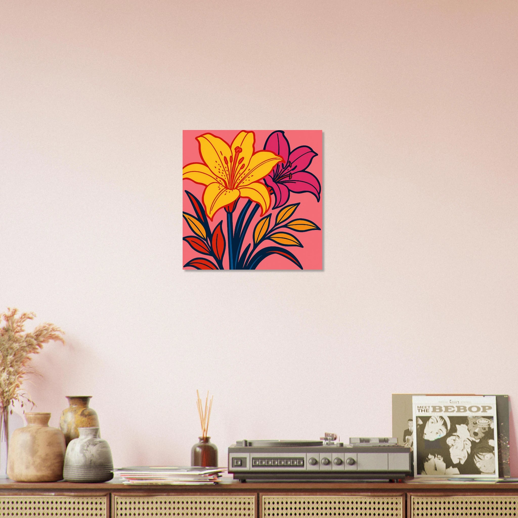 Vibrant Pop Art Lily Blossoms Poster - Calda Design Studio