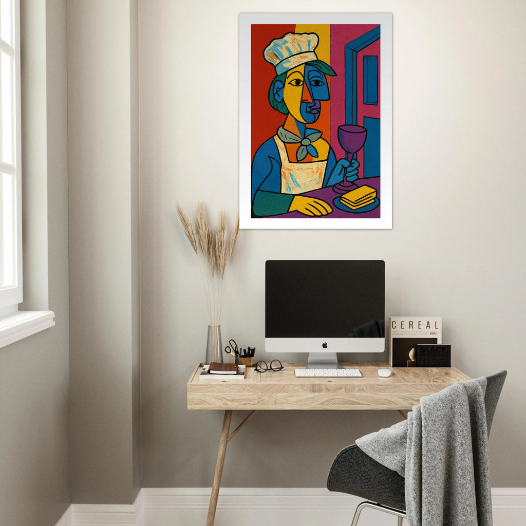 Cubist Pop Art Chef Portrait Poster - Calda Design Studio