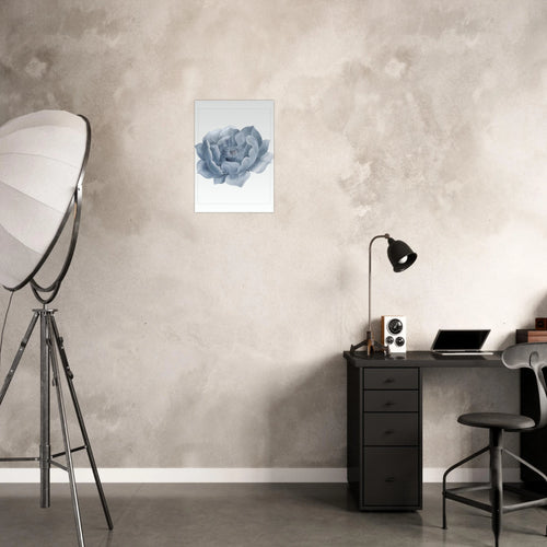 Blue Abstract Flower Poster - Calda Design Studio
