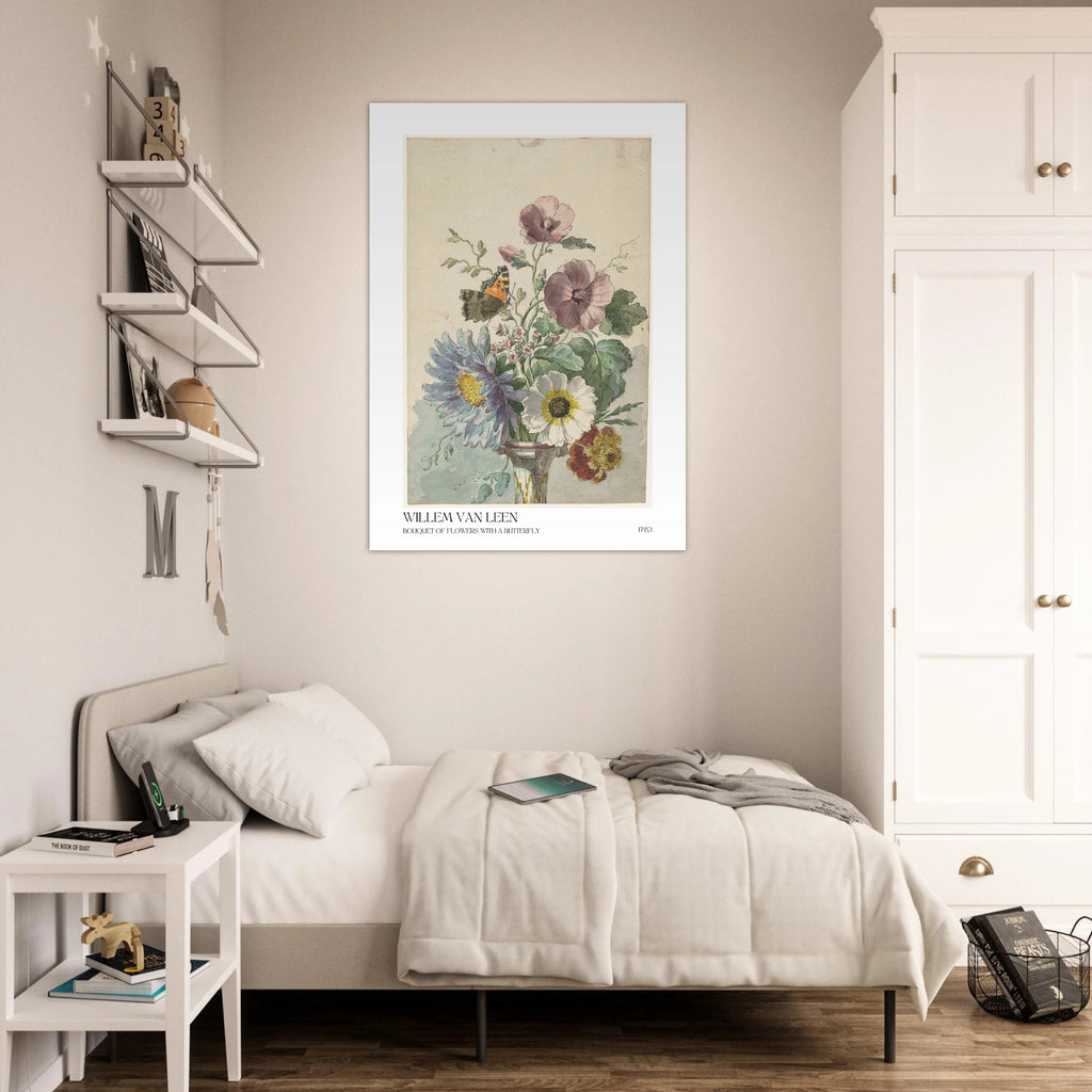 Bouquet of flowers with butterfly Poster - Calda Design Studio