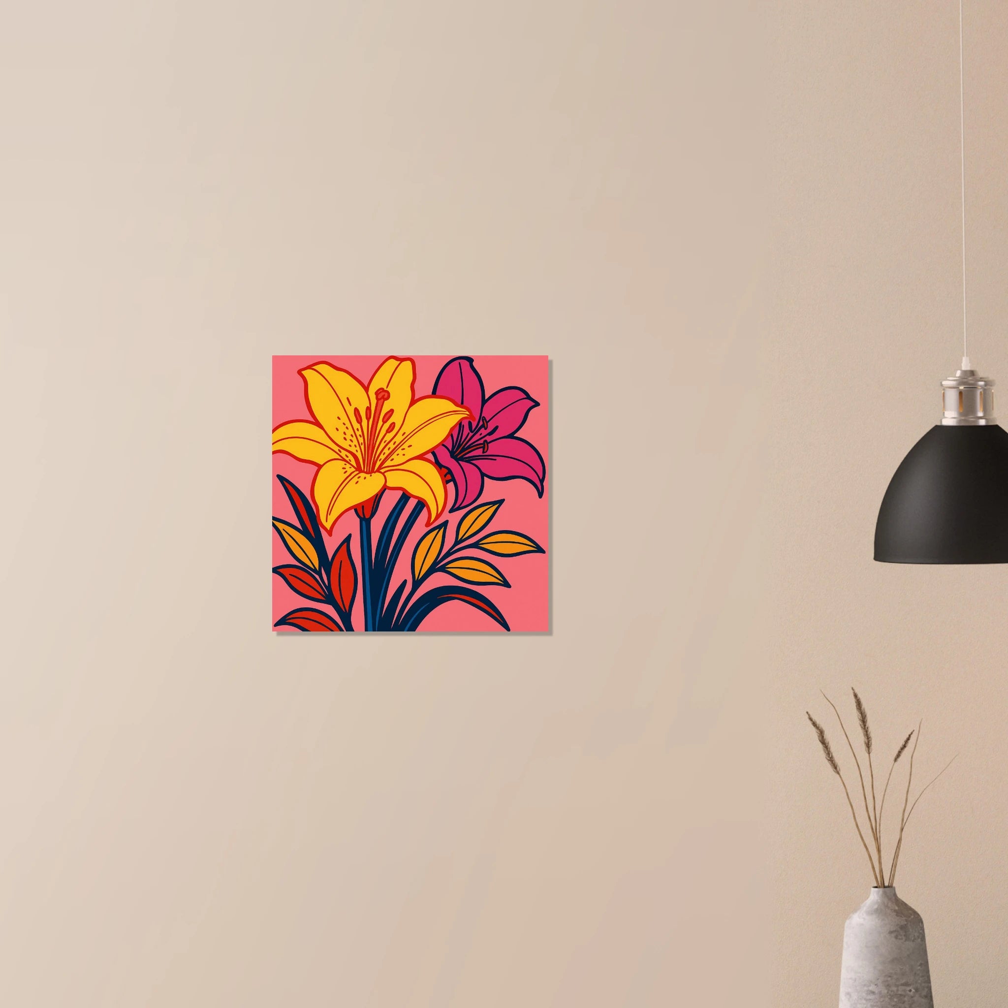 Vibrant Pop Art Lily Blossoms Poster - Calda Design Studio