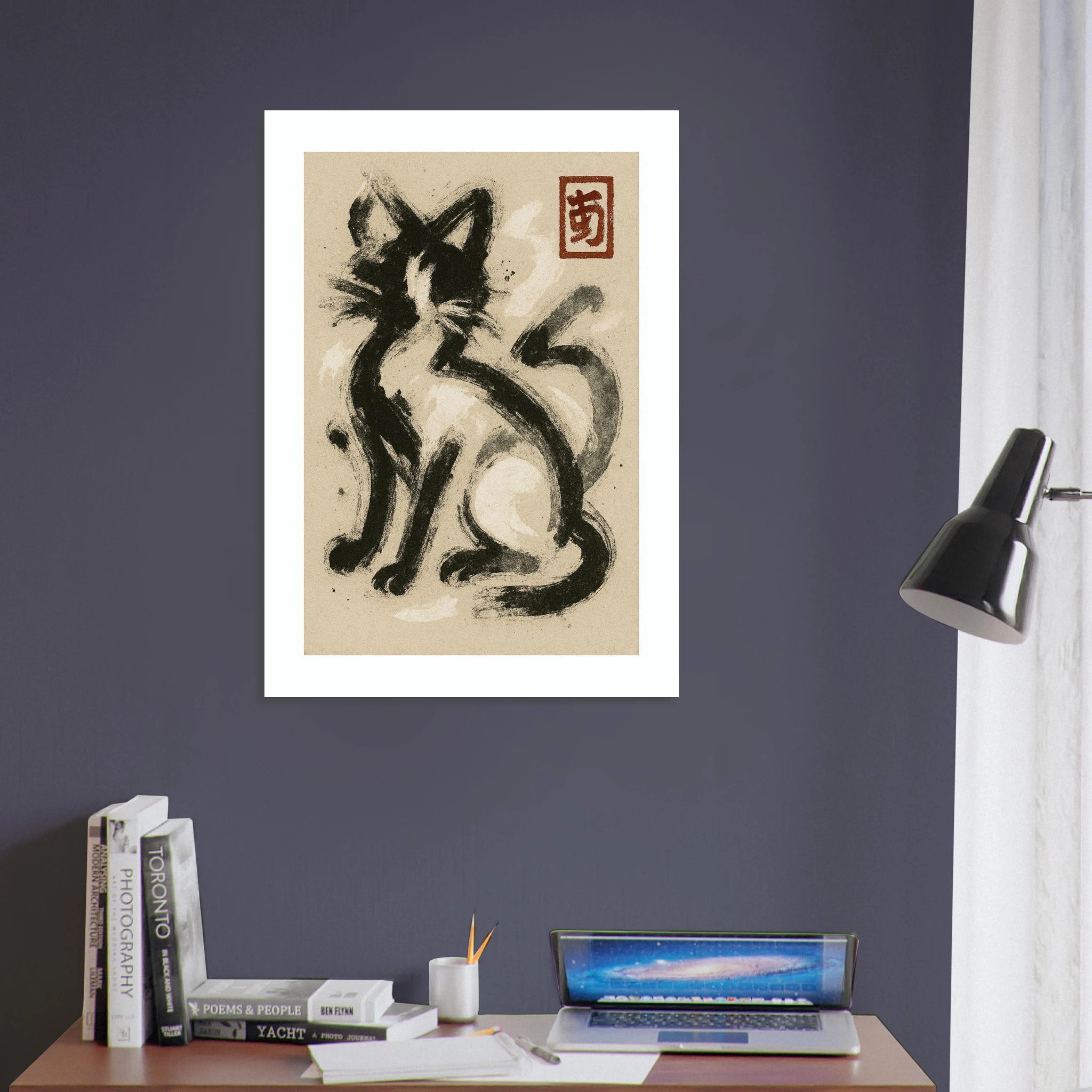 Black and White Cat Poster - Calda Design Studio