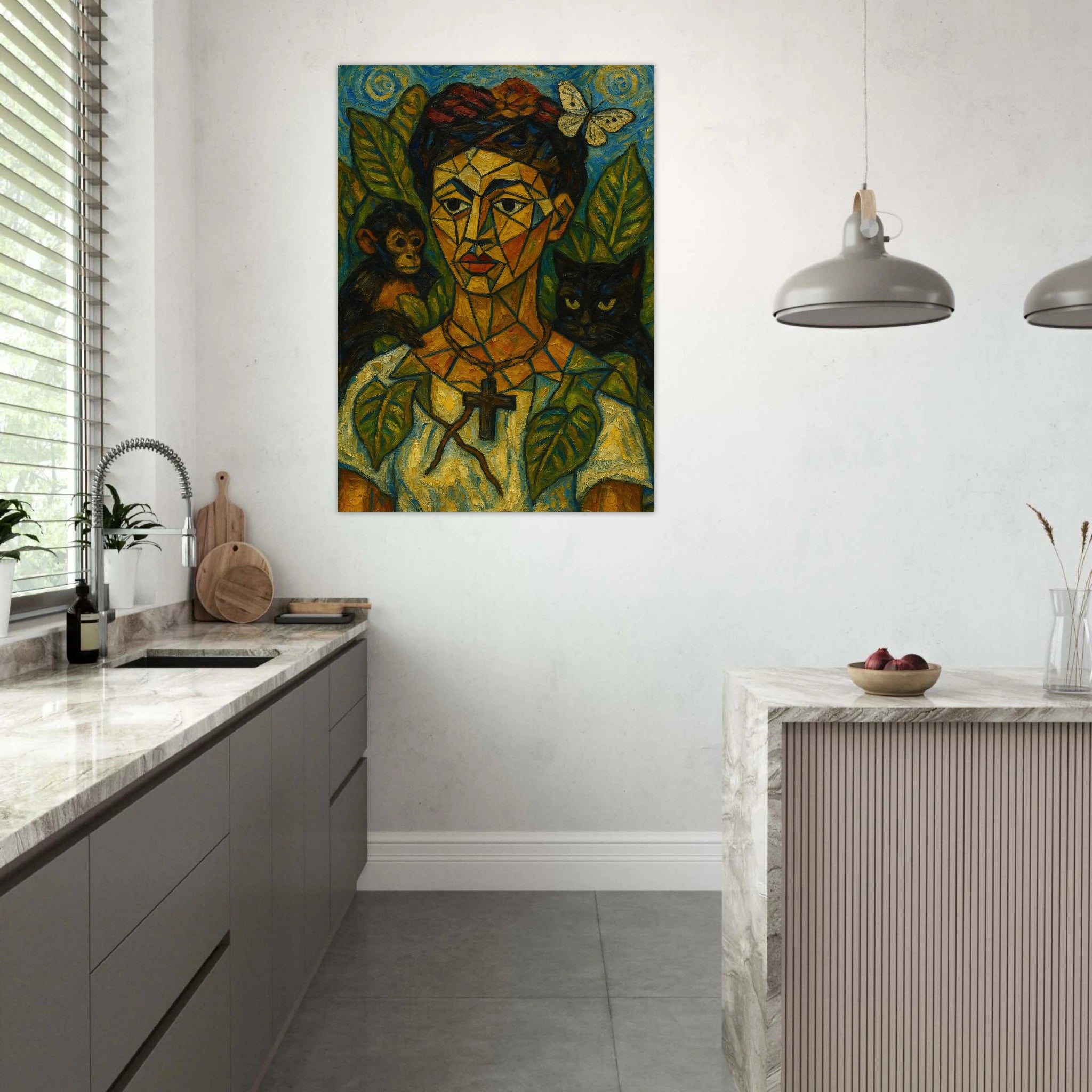 Cubist Portrait with Animals - Calda Design Studio