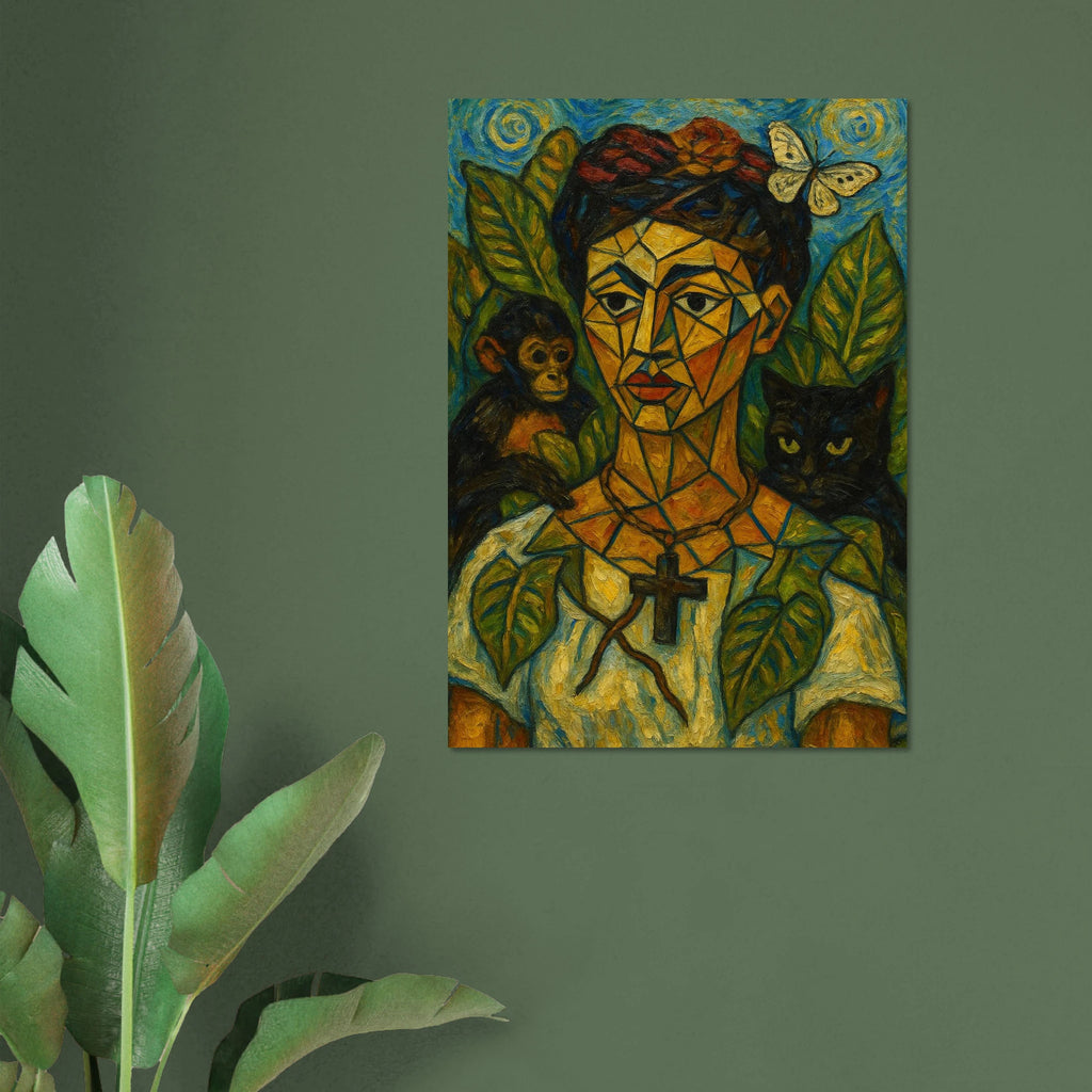 Cubist Portrait with Animals - Calda Design Studio