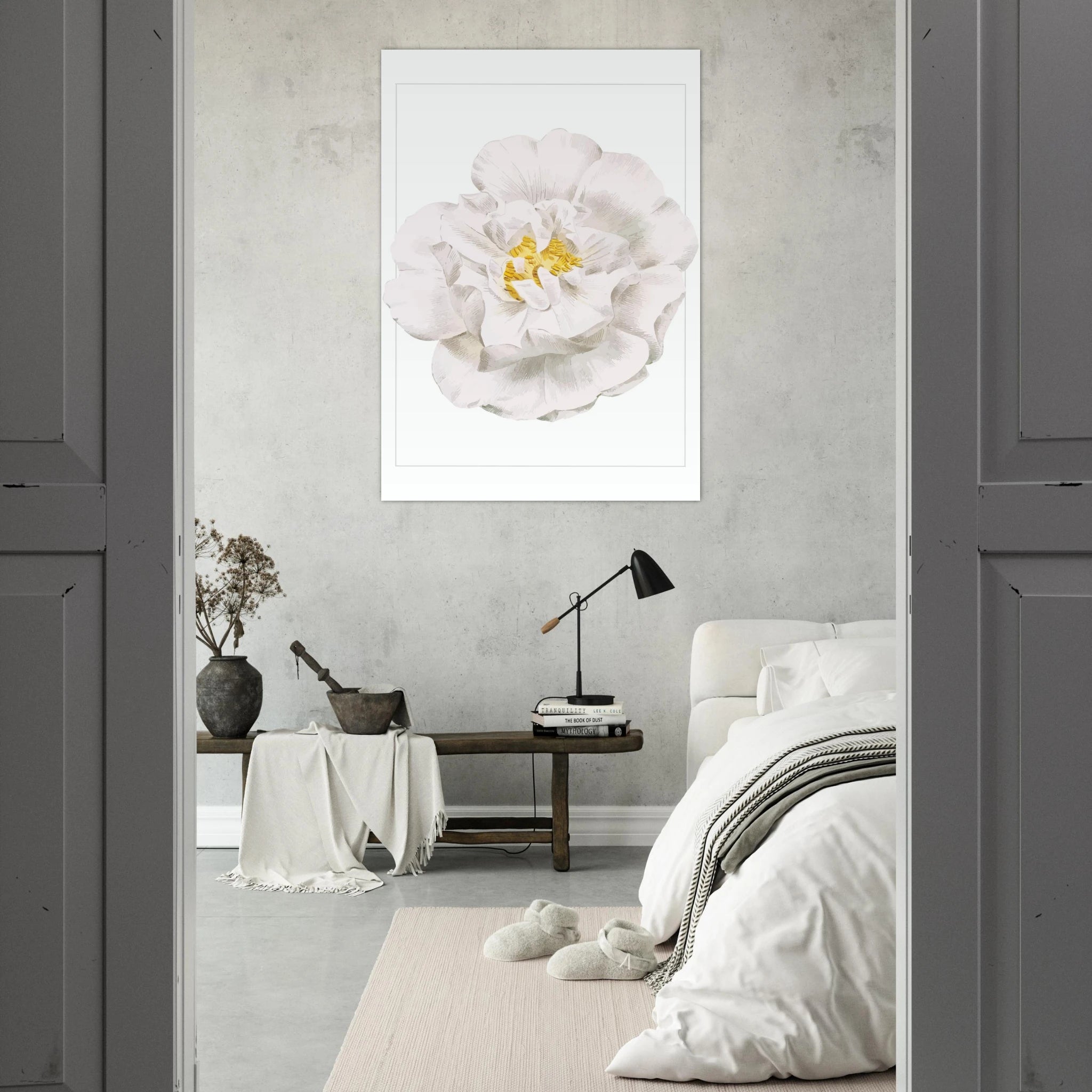 White Flower Poster - Calda Design Studio