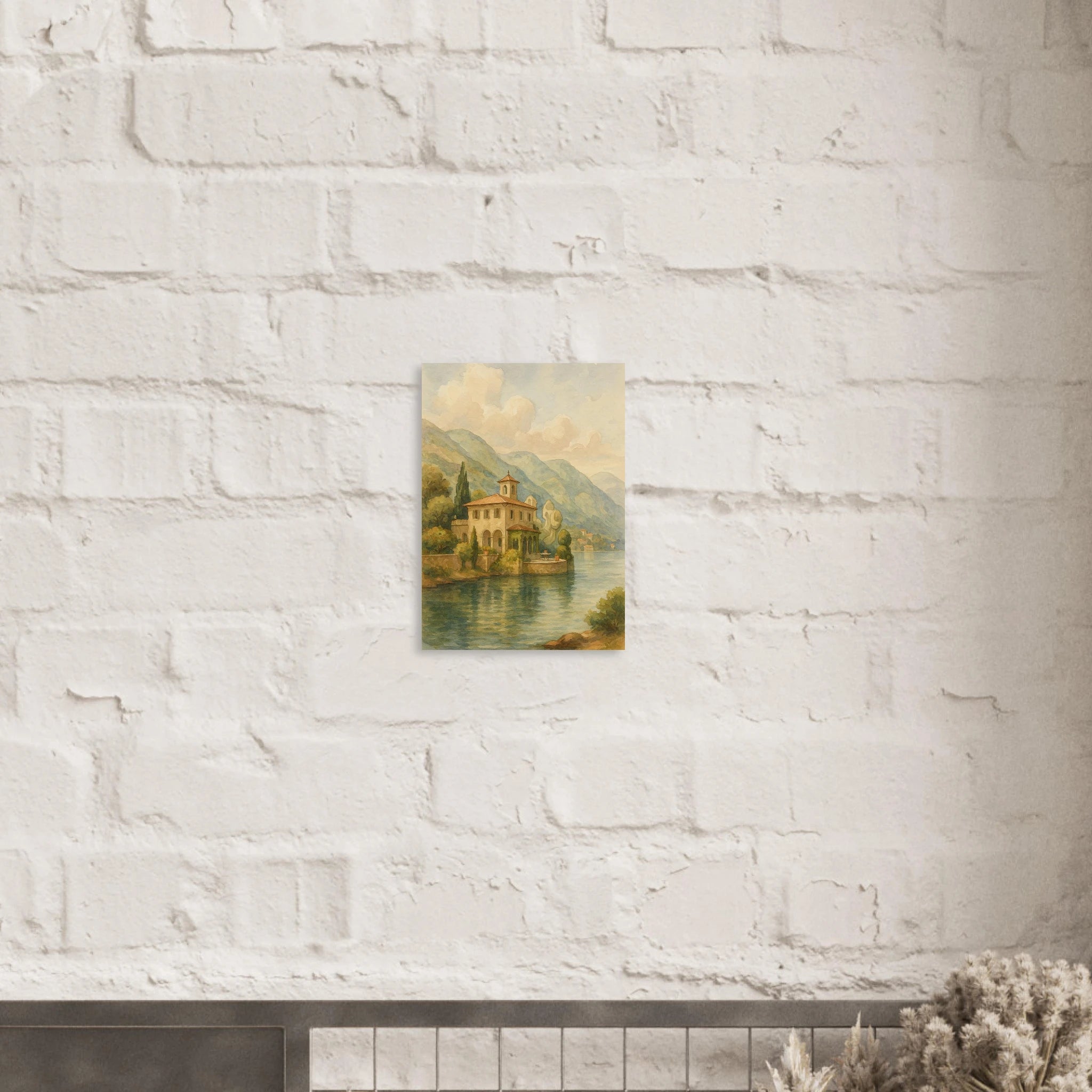 Lakeside Villa in Serene Landscape Poster - Calda Design Studio