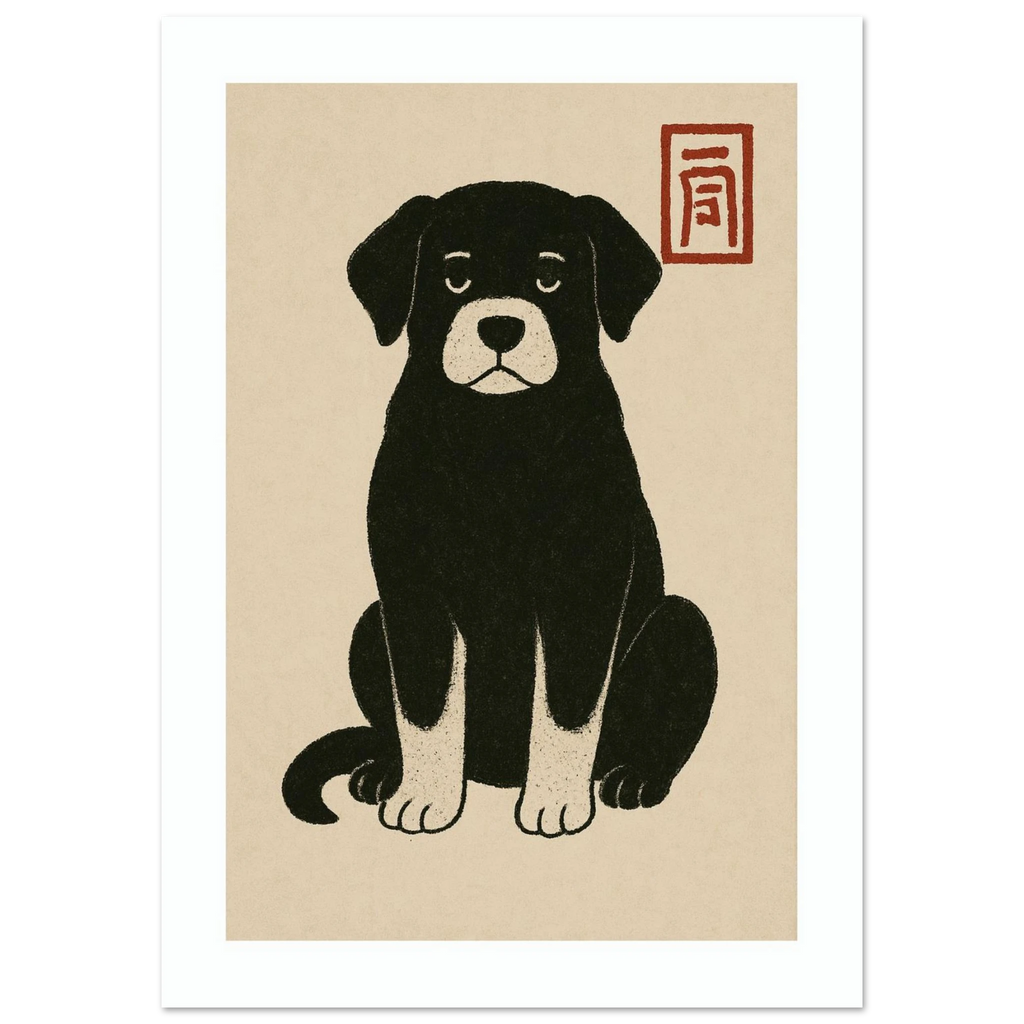 Japanese Dog Poster - Calda Design Studio