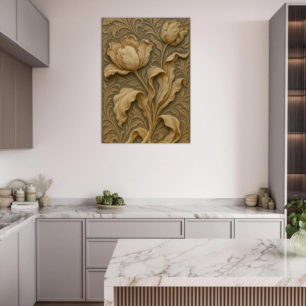 Tulip-Inspired Bas-Relief Poster - Calda Design Studio