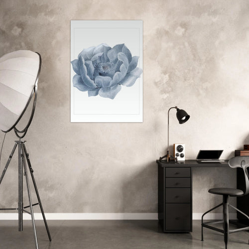 Blue Abstract Flower Poster - Calda Design Studio