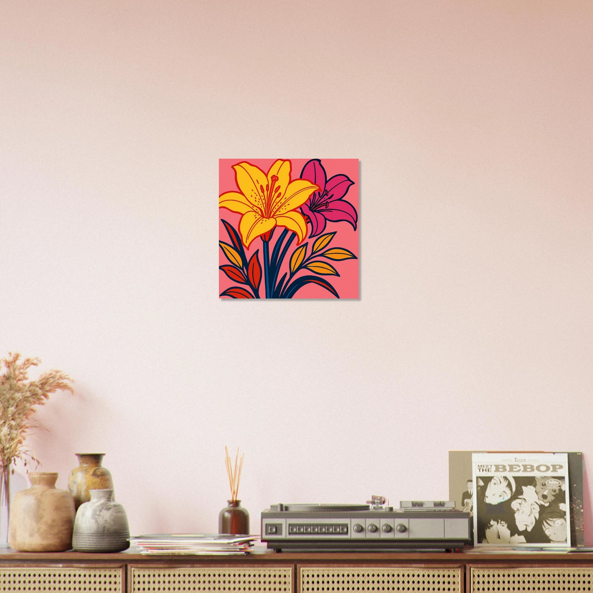 Vibrant Pop Art Lily Blossoms Poster - Calda Design Studio
