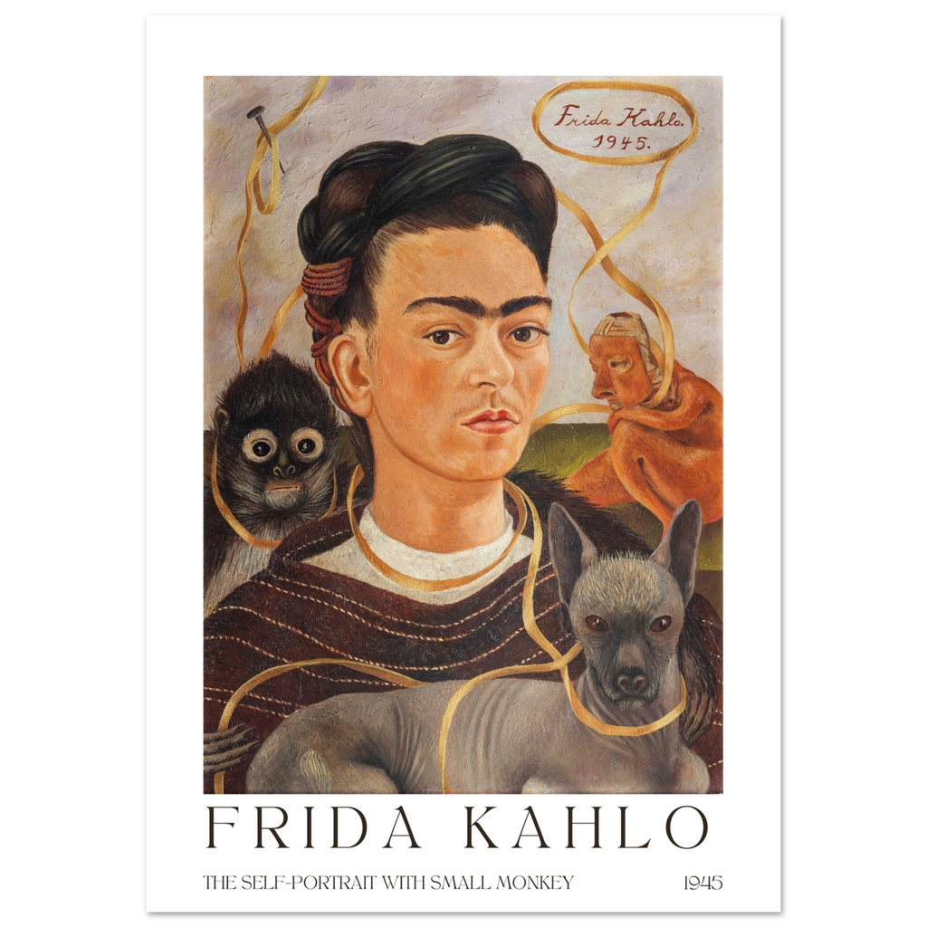 The self-portrait with small monkey Poster - Calda Design Studio