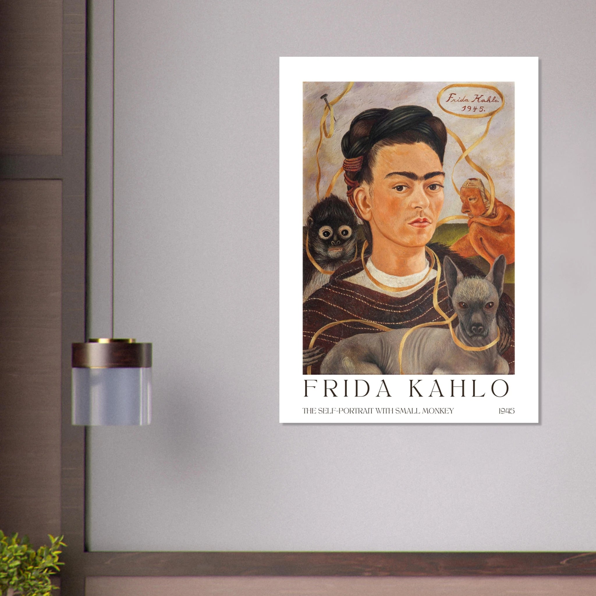 The self-portrait with small monkey Poster - Calda Design Studio