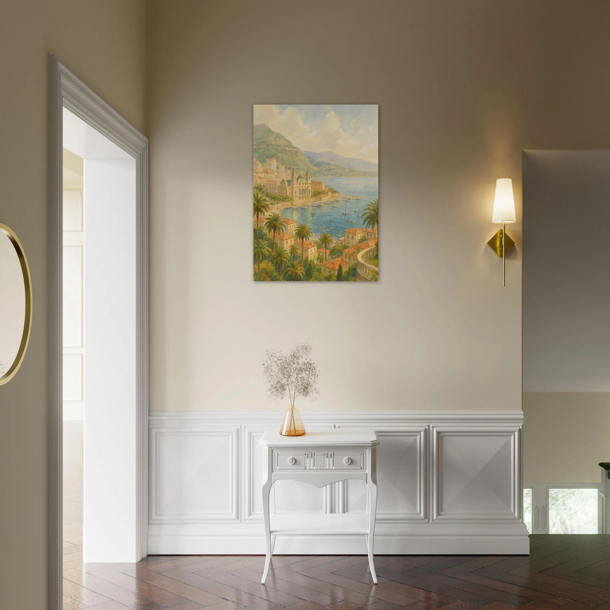 Mediterranean Harbor and Monaco Poster - Calda Design Studio