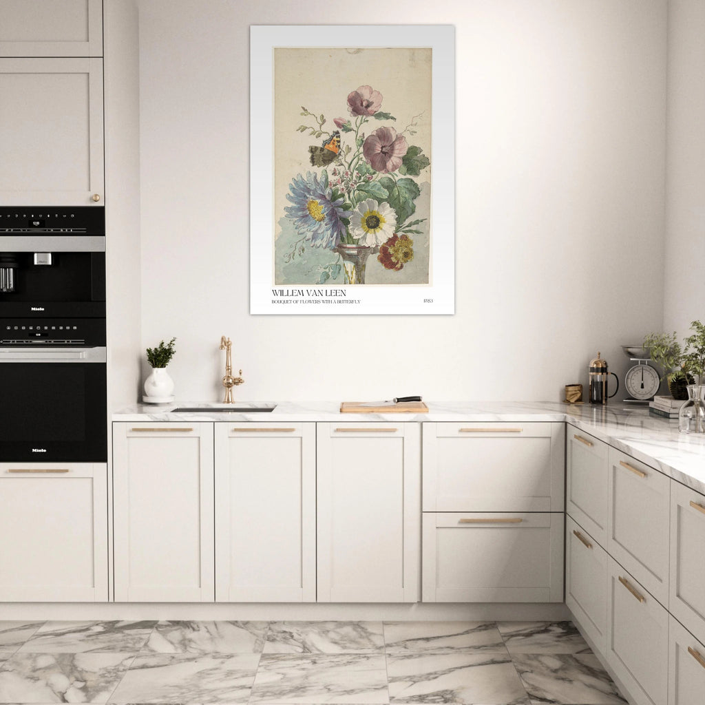 Bouquet of flowers with butterfly Poster - Calda Design Studio