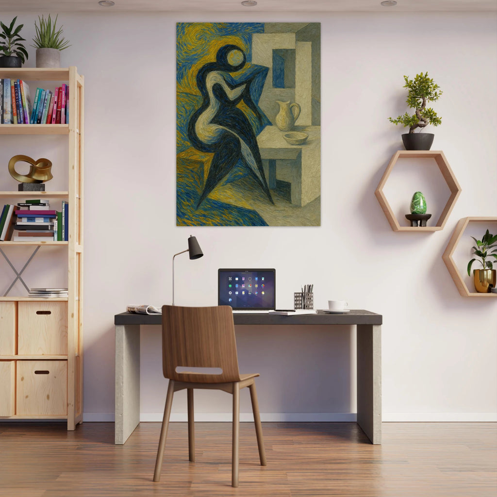 Swirling Energy Meets Geometrics Poster - Calda Design Studio