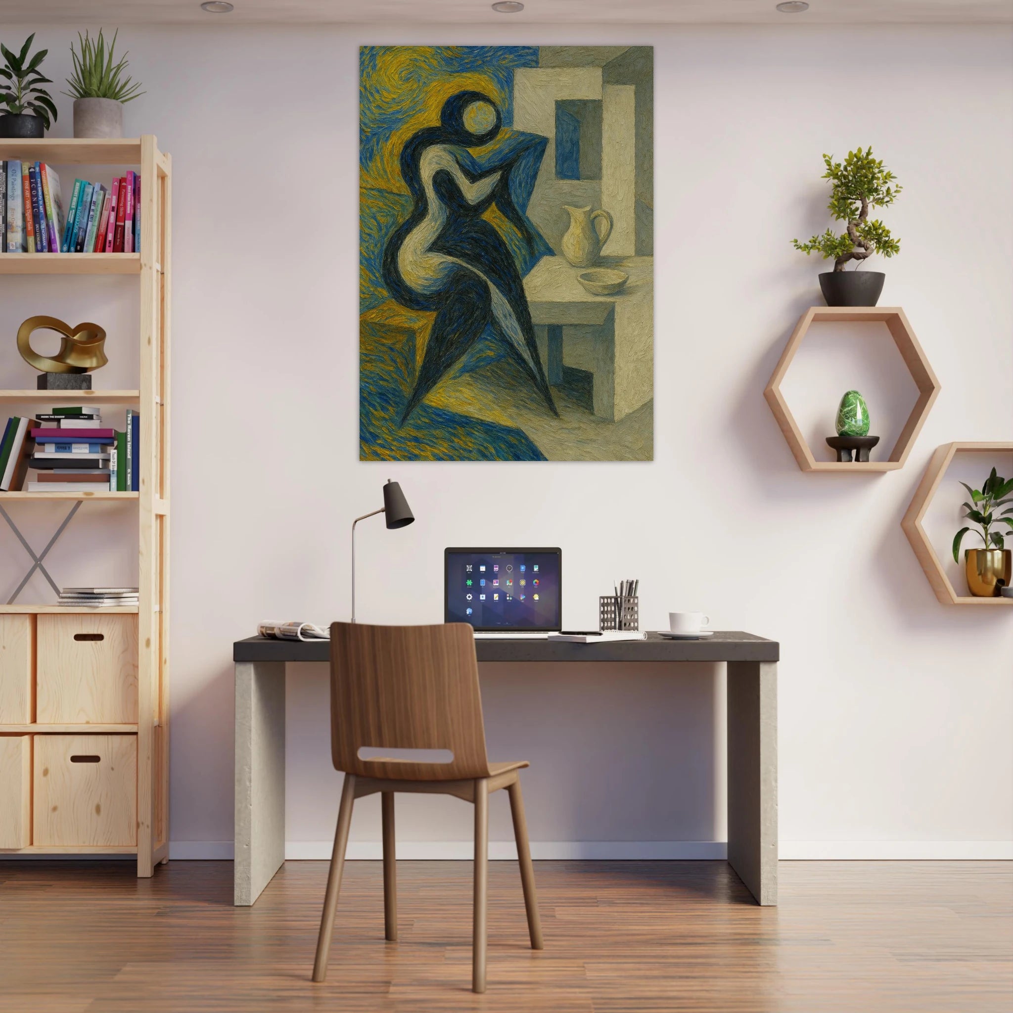 Swirling Energy Meets Geometrics Poster - Calda Design Studio