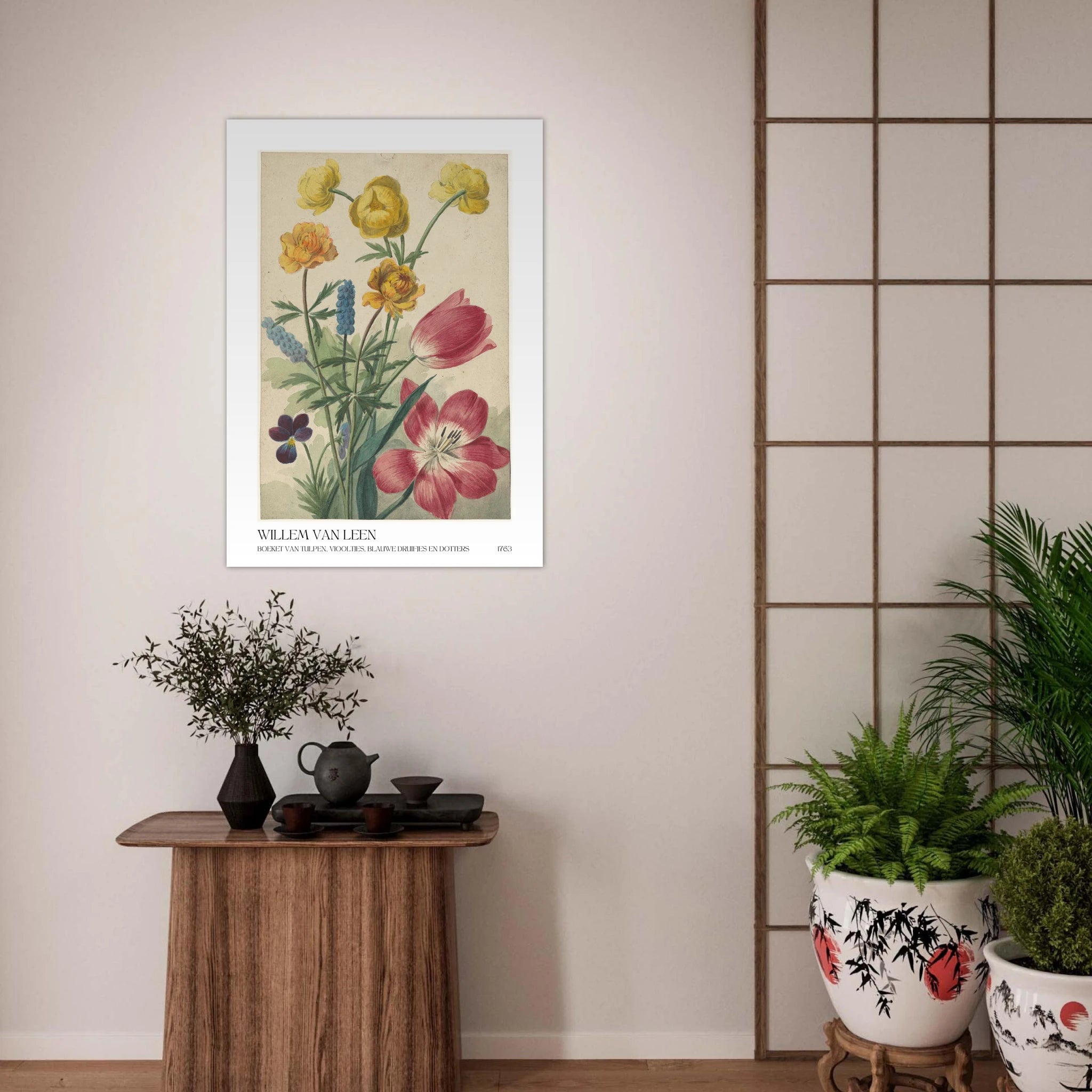Boeket van tulpen vlooties Poster - Calda Design Studio