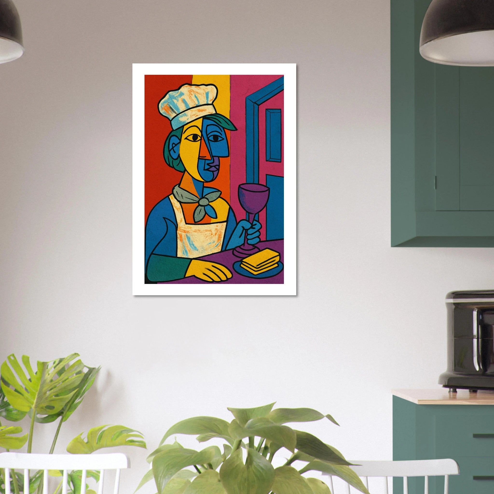 Cubist Pop Art Chef Portrait Poster - Calda Design Studio