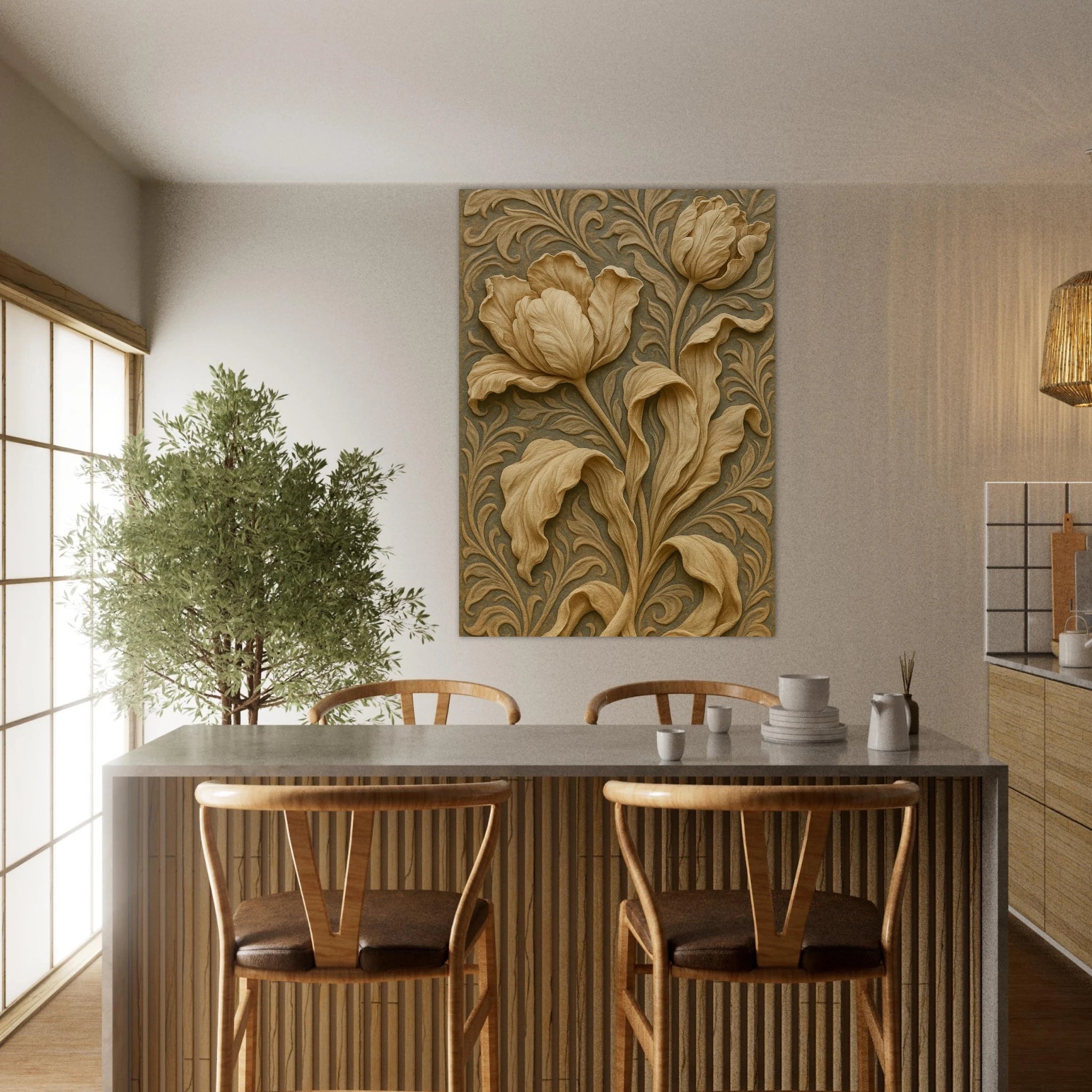 Tulip-Inspired Bas-Relief Poster - Calda Design Studio