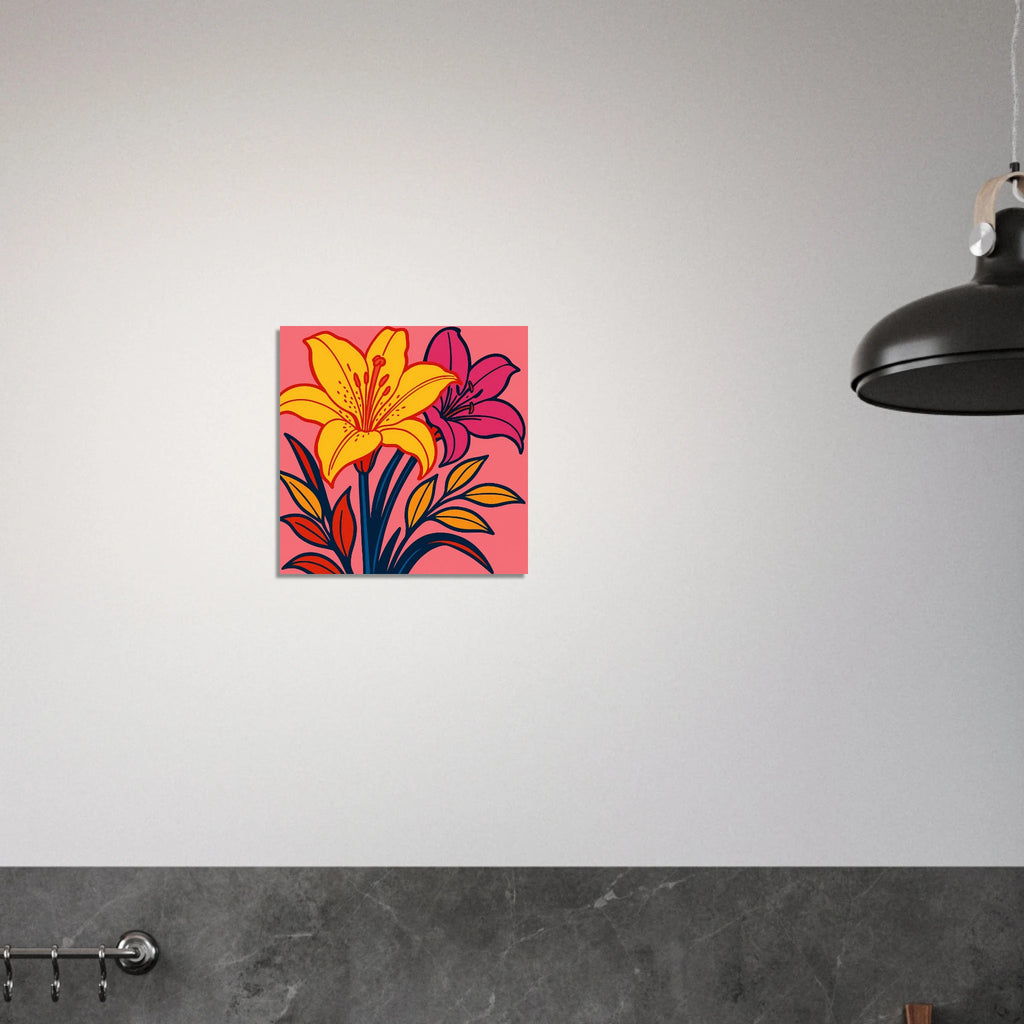 Vibrant Pop Art Lily Blossoms Poster - Calda Design Studio