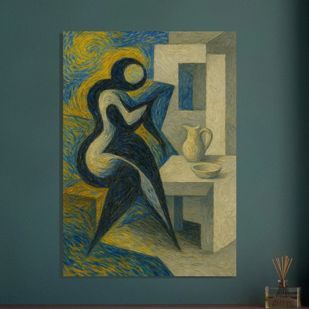 Swirling Energy Meets Geometrics Poster - Calda Design Studio
