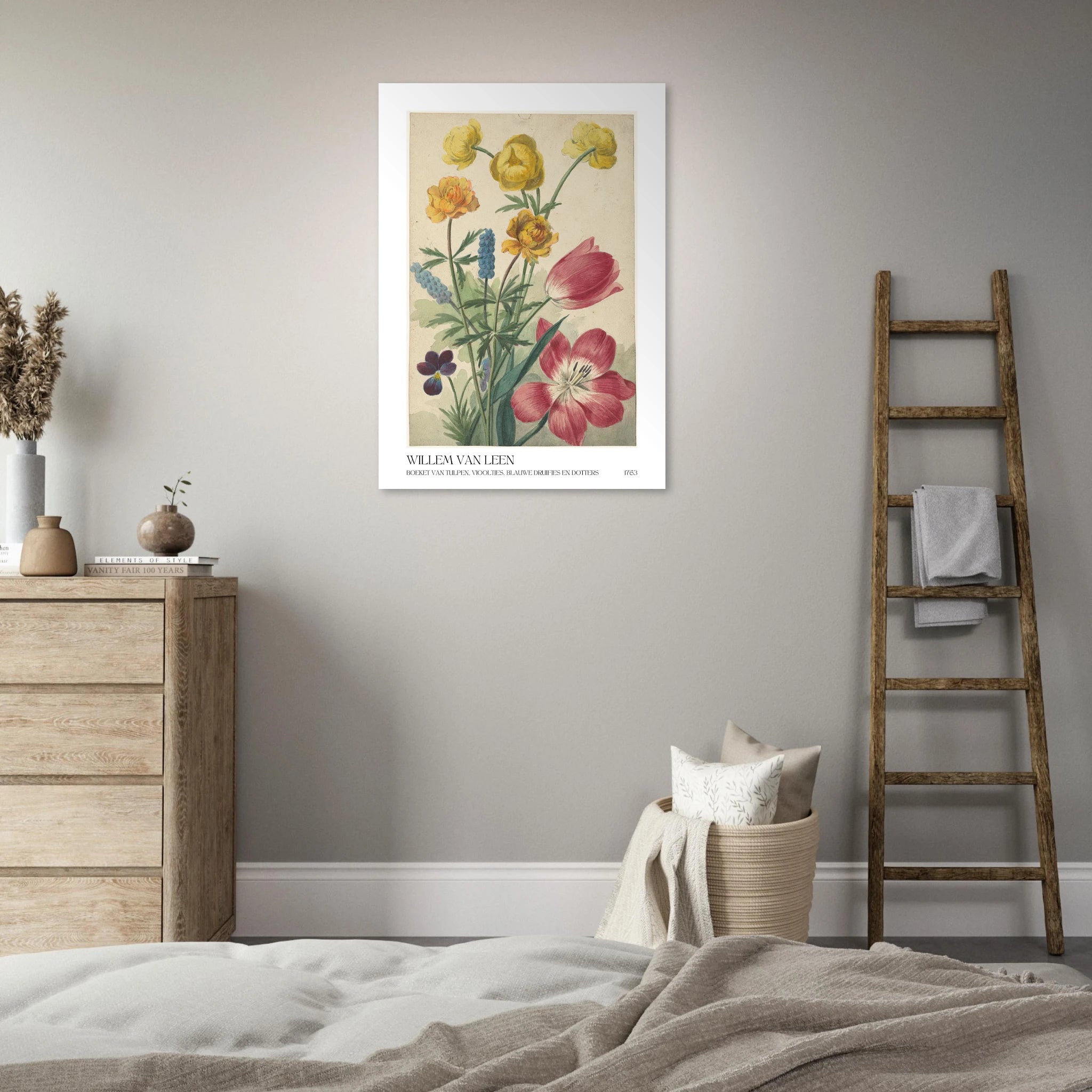 Boeket van tulpen vlooties Poster - Calda Design Studio