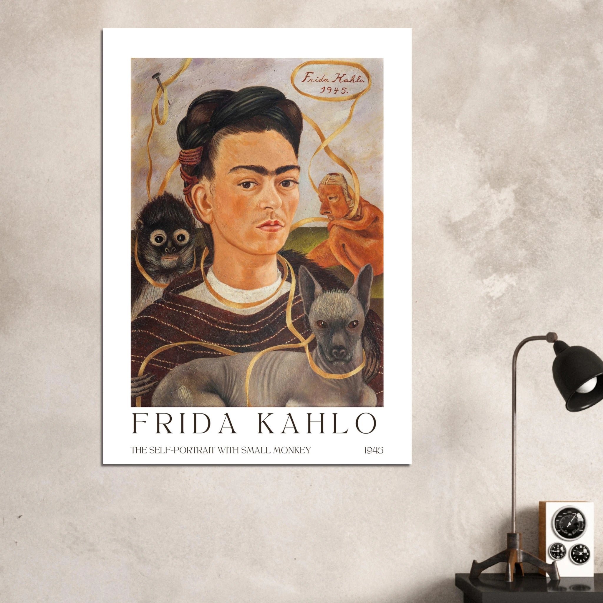 The self-portrait with small monkey Poster - Calda Design Studio