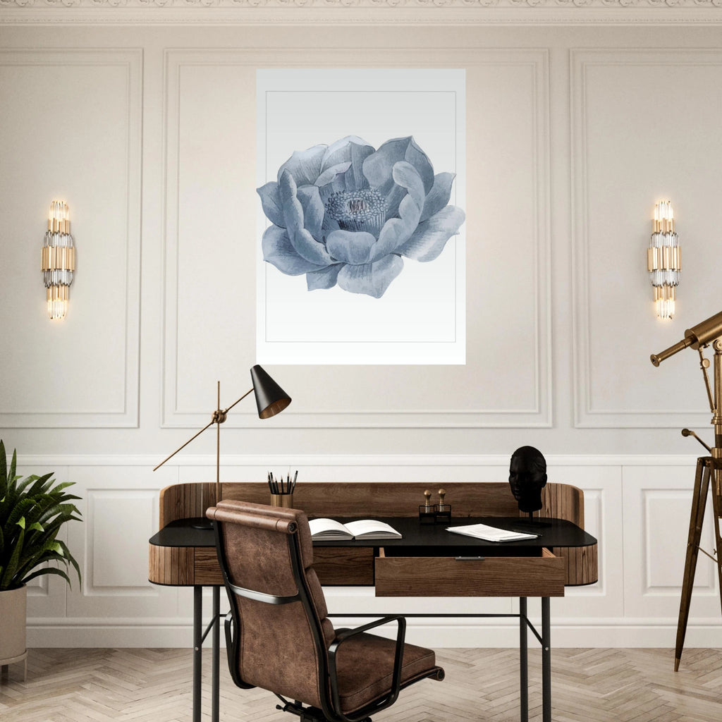 Blue Abstract Flower Poster - Calda Design Studio