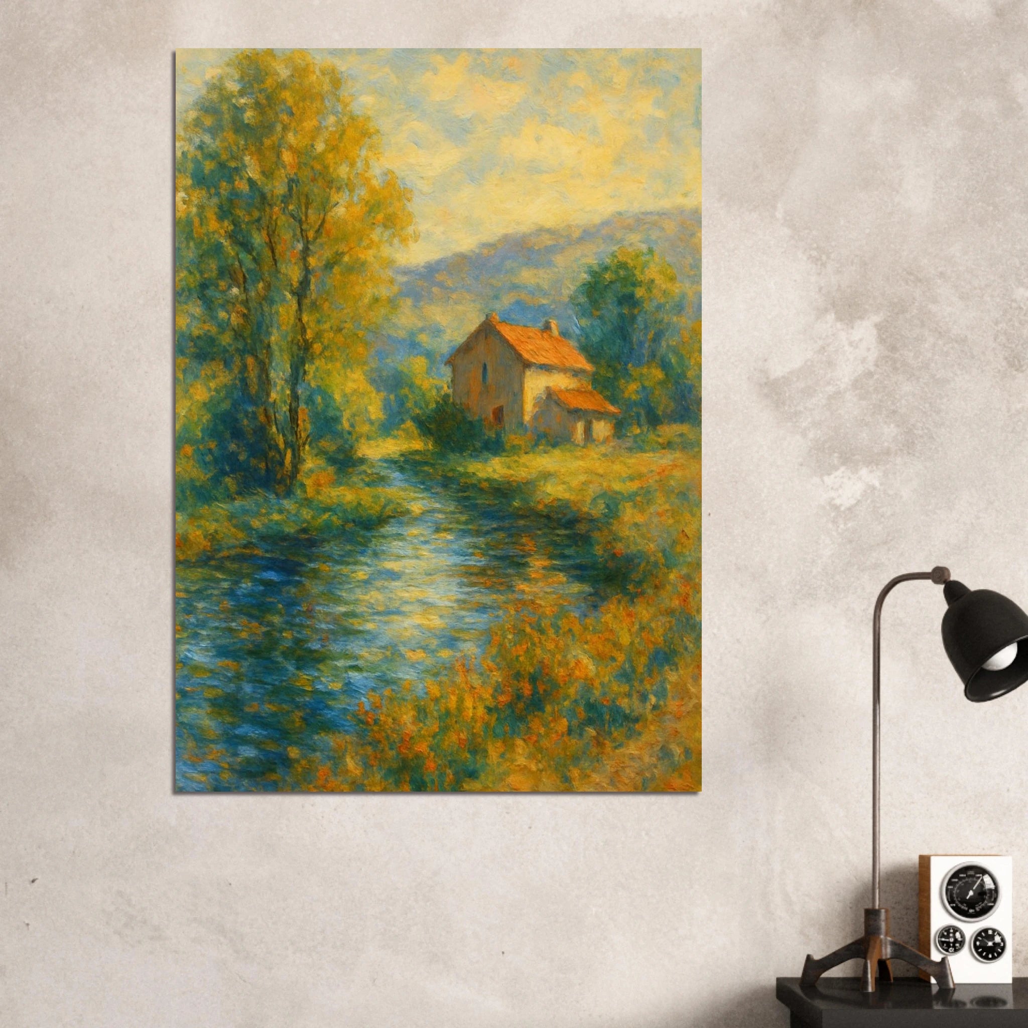 Serene River in Golden Light Poster - Calda Design Studio